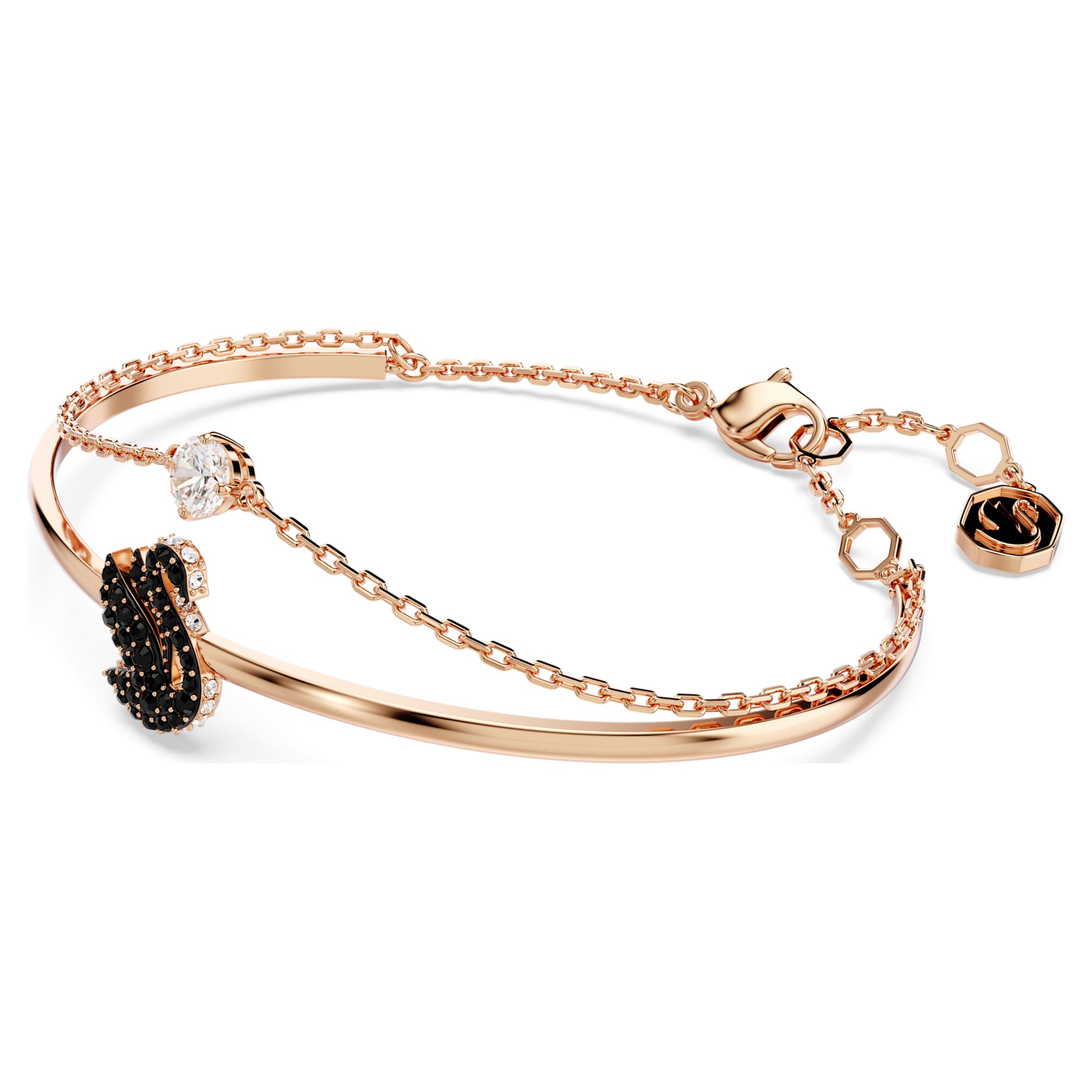 צמיד Swan בציפוי רוז גולד מבריק SWAROVSKI