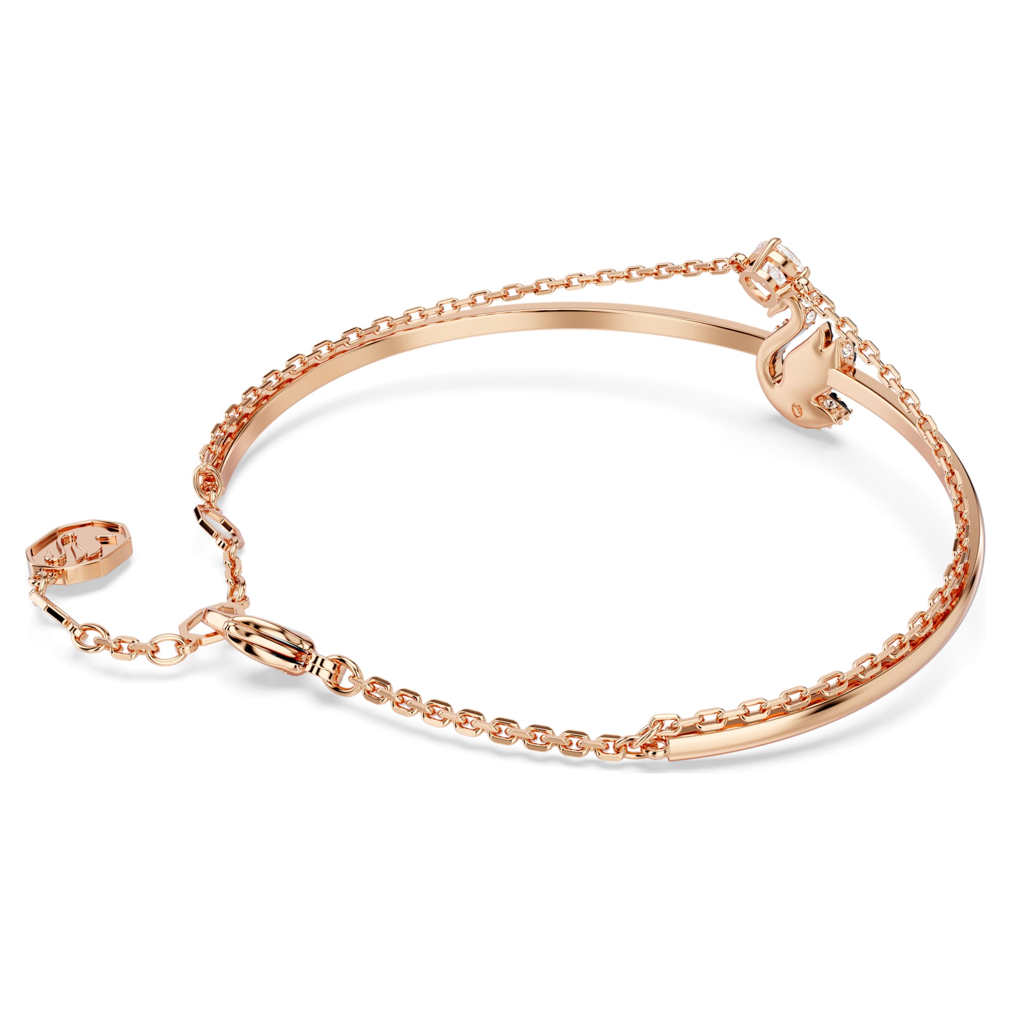 צמיד Swan בציפוי רוז גולד מבריק SWAROVSKI