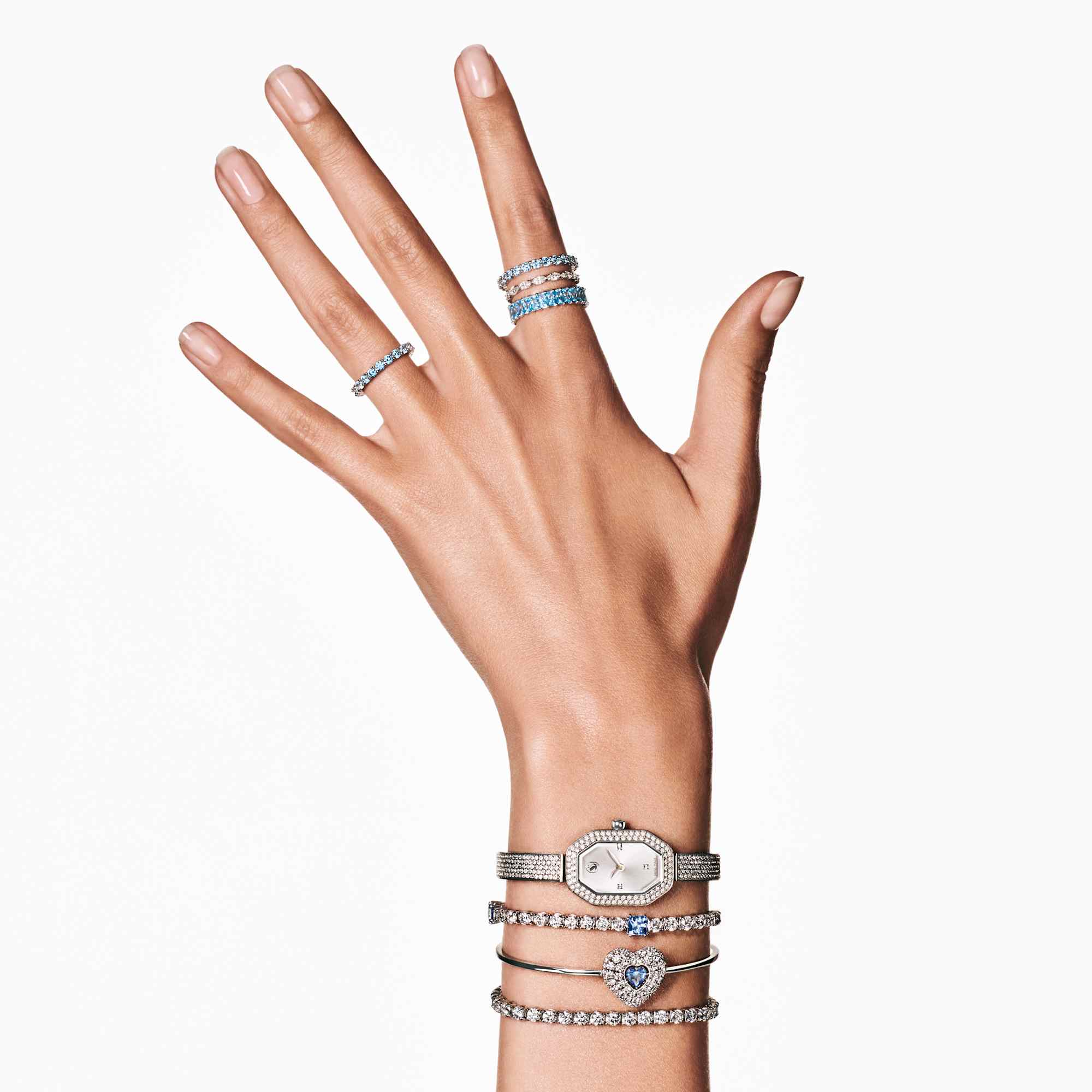 צמיד Hyperbola בציפוי רודיום מבריק SWAROVSKI