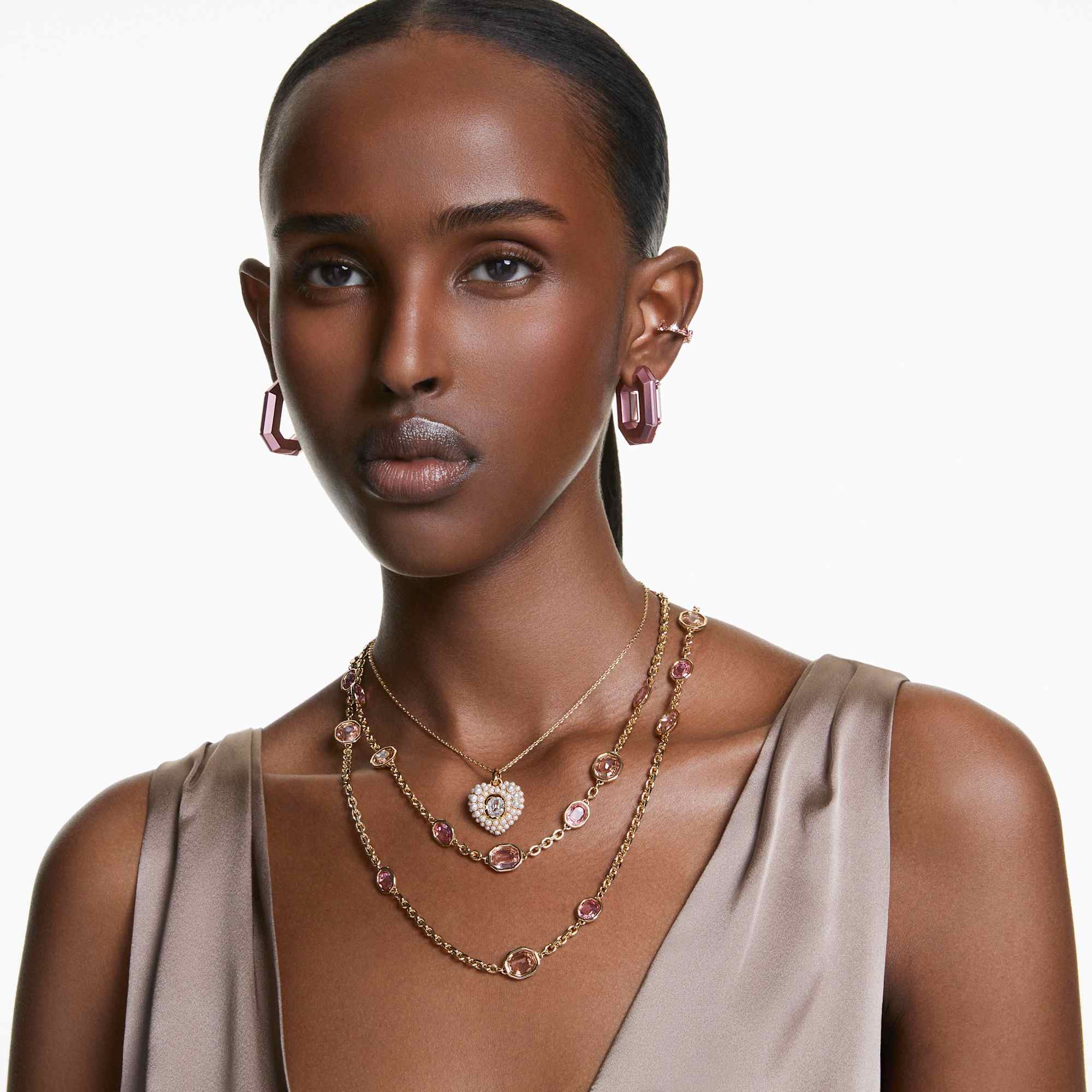 שרשרת Hyperbola בציפוי זהב מבריק SWAROVSKI