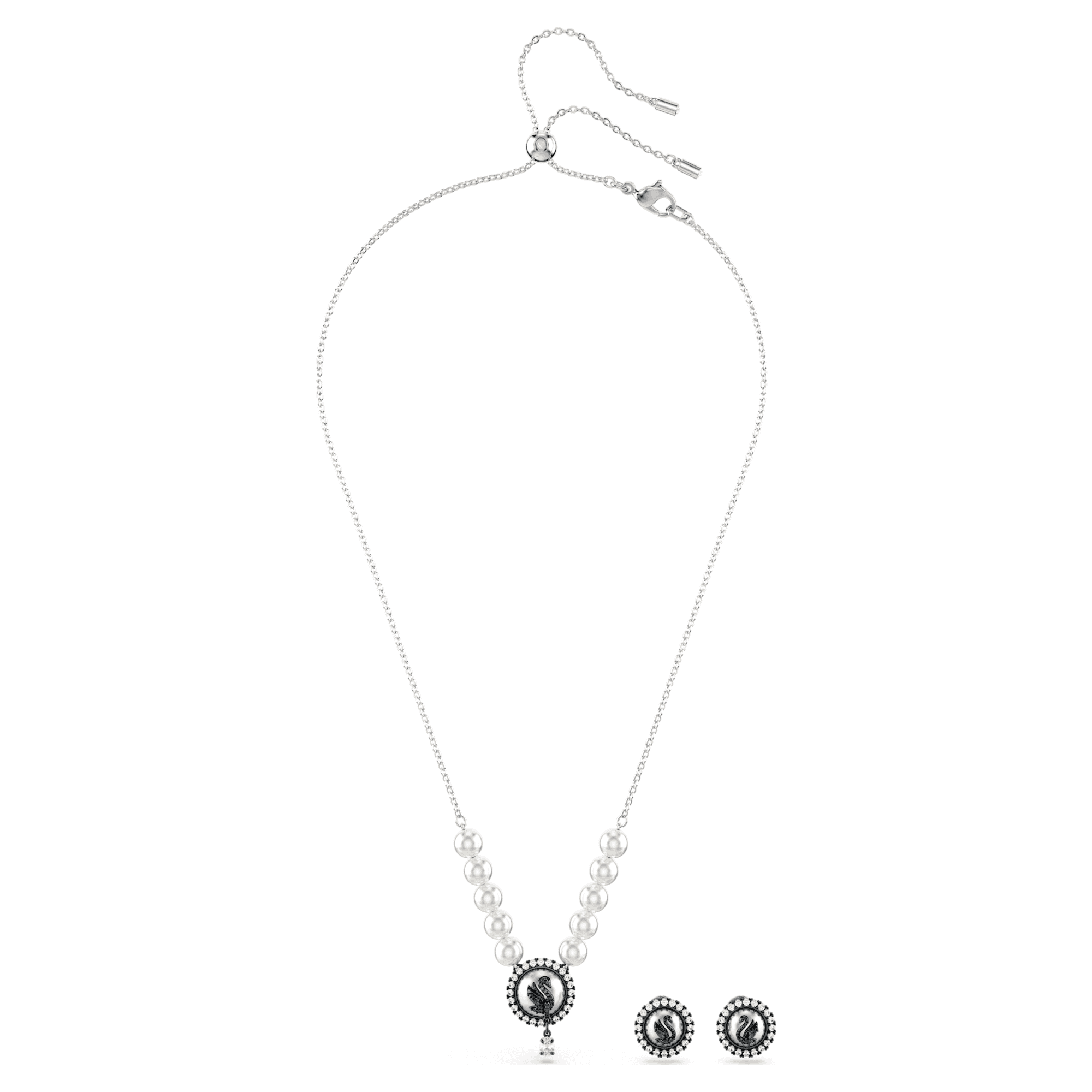 סט Swan בציפוי רודיום מבריק SWAROVSKI