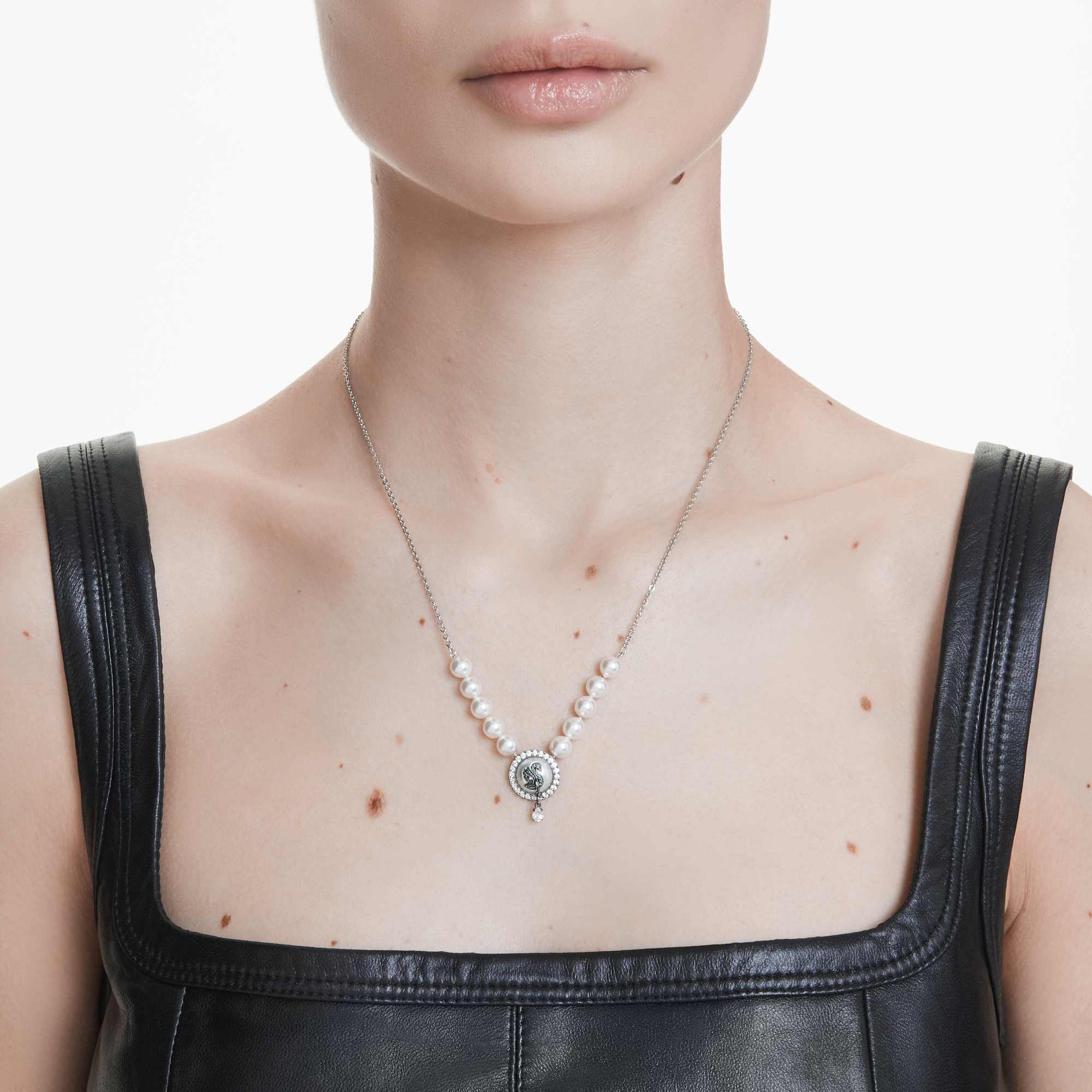 סט Swan בציפוי רודיום מבריק SWAROVSKI