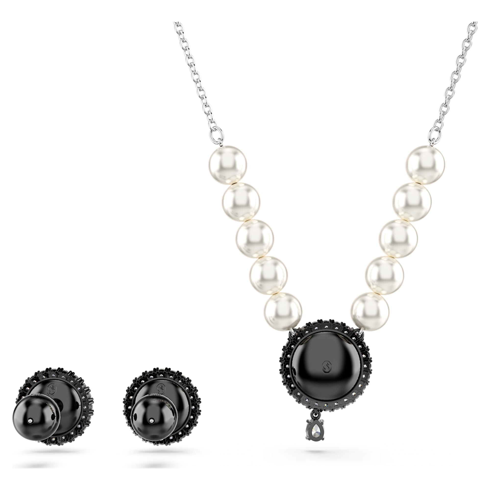 סט Swan בציפוי רודיום מבריק SWAROVSKI