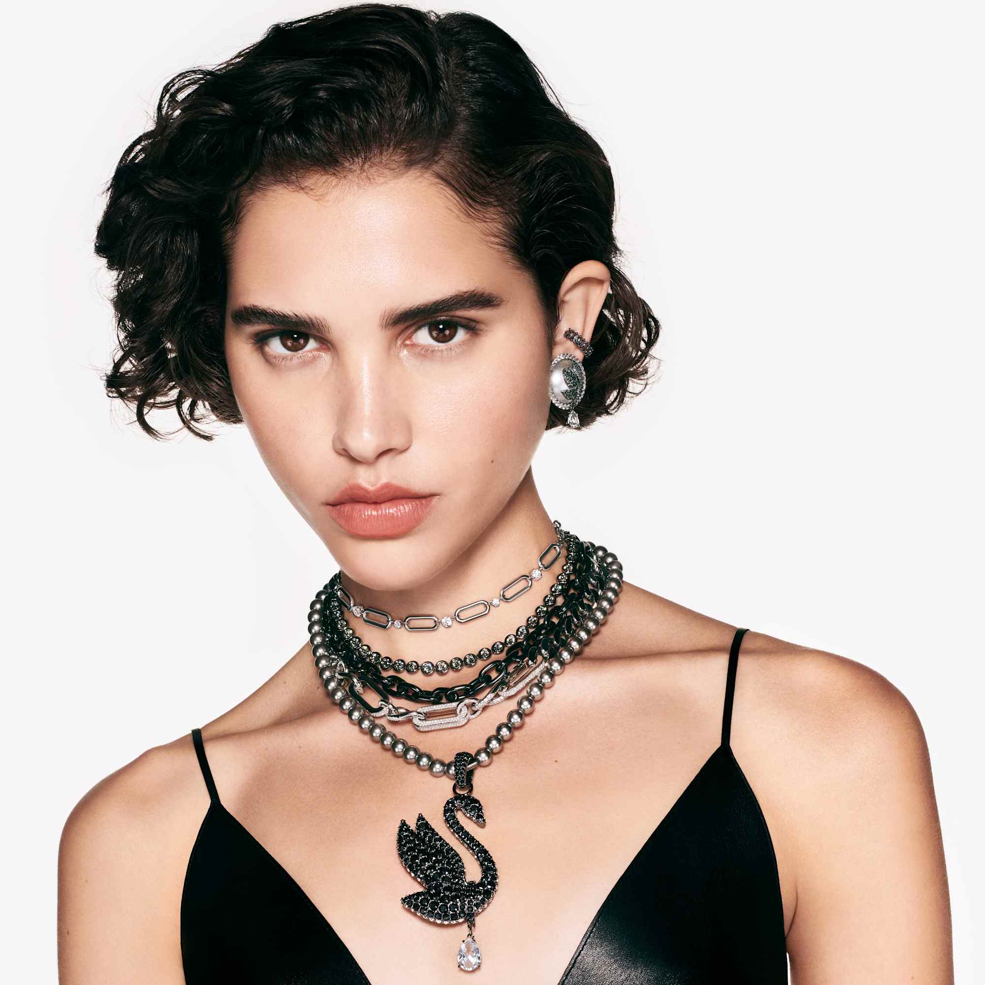 שרשרת Imber בציפוי רודיום מבריק SWAROVSKI