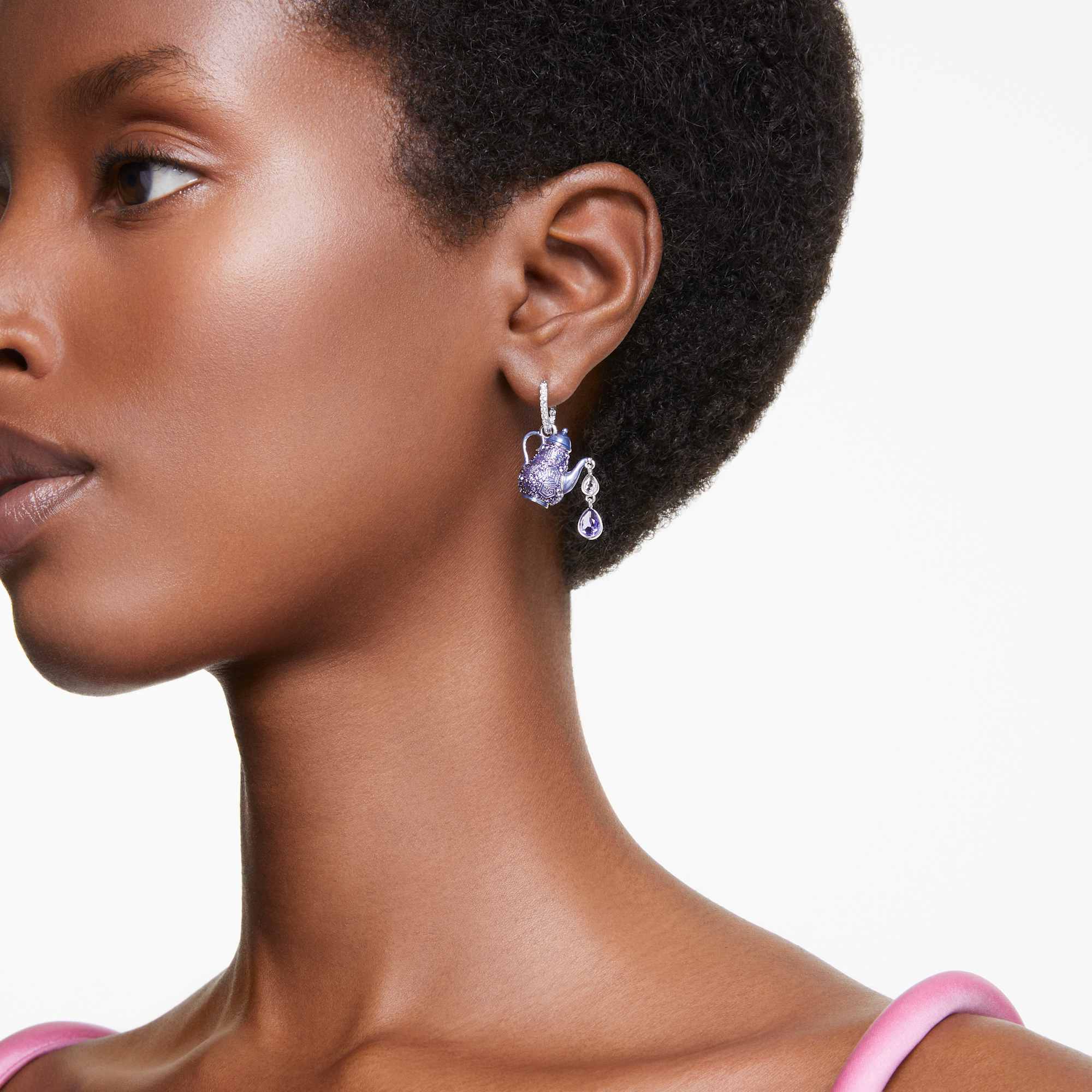 עגילי Alice In Wonderland בציפוי רודיום מבריק SWAROVSKI