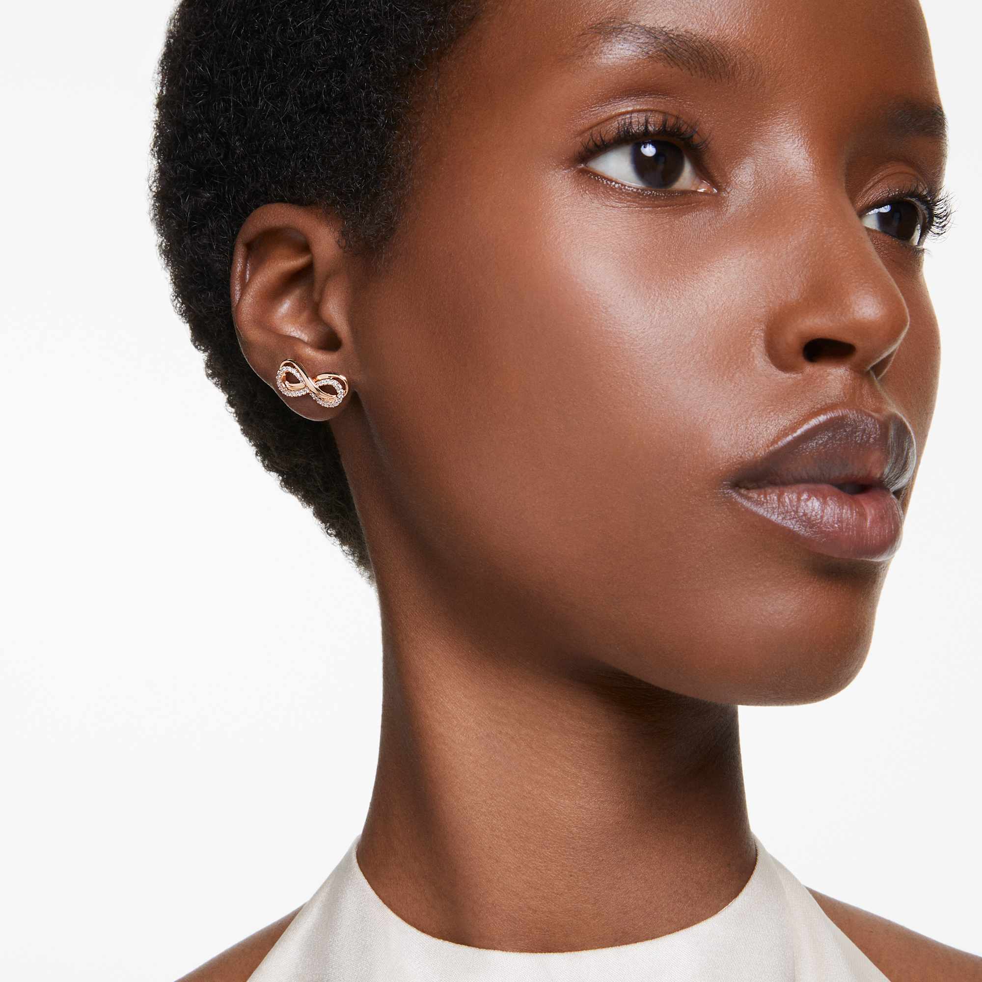 עגילי Hyperbola בציפוי רוז גולד מבריק SWAROVSKI