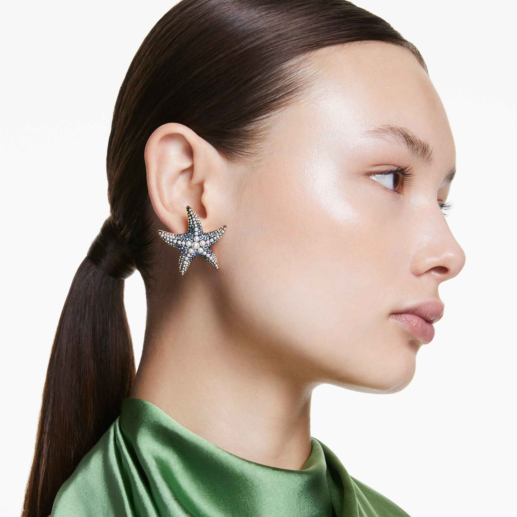 עגילי Idyllia בציפוי זהב מבריק SWAROVSKI