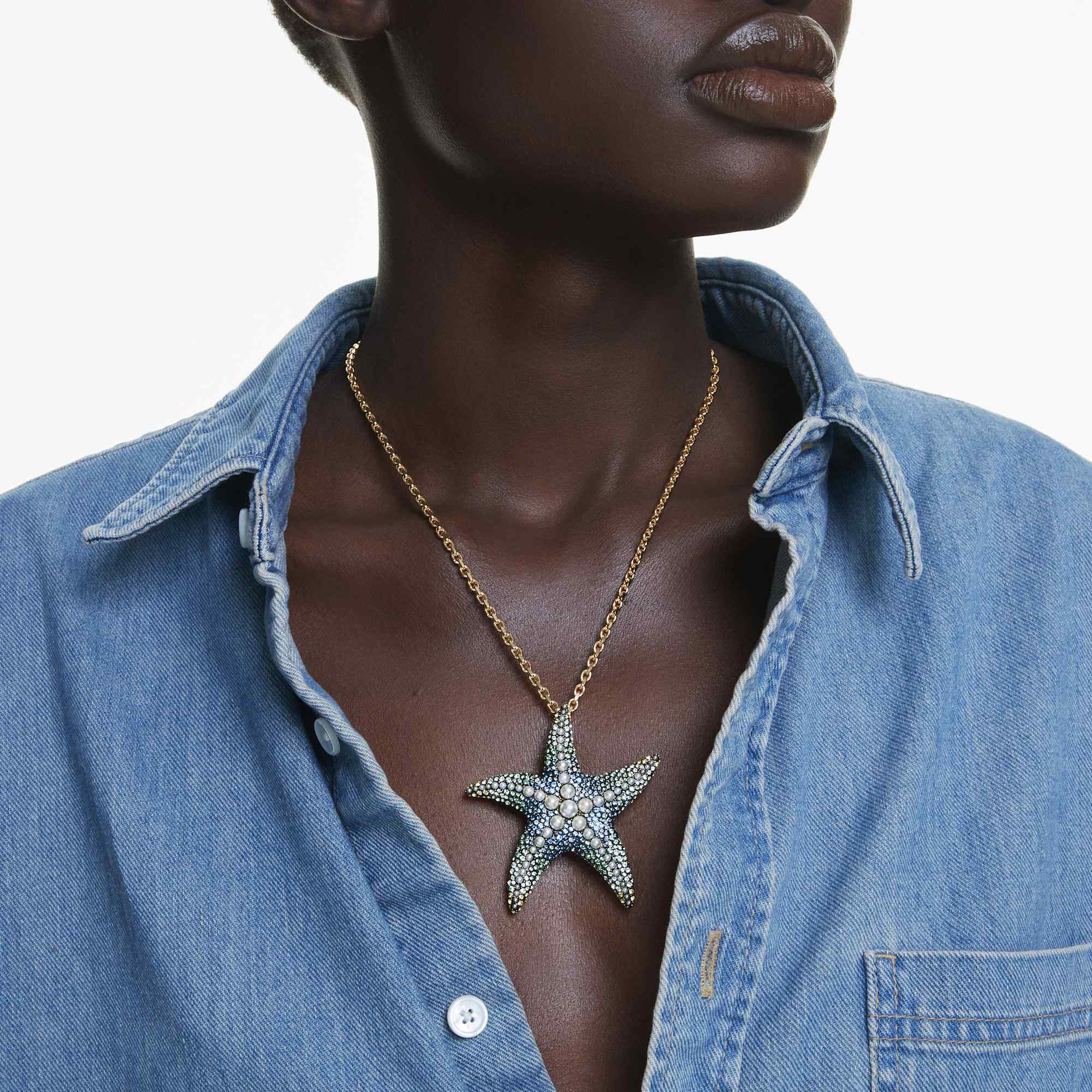 שרשרת Idyllia בציפוי זהב מבריק SWAROVSKI