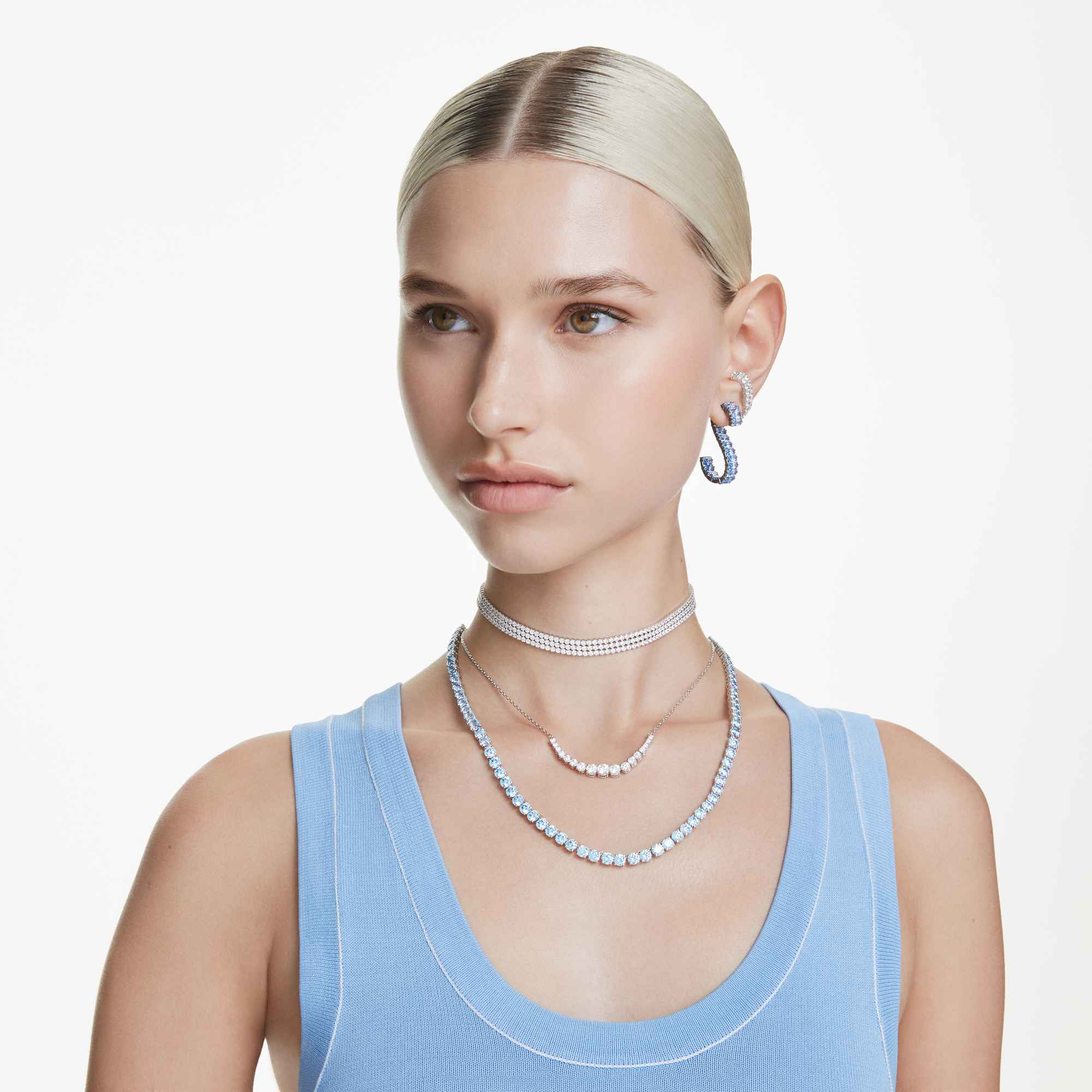שרשרת Matrix בציפוי רודיום מבריק SWAROVSKI