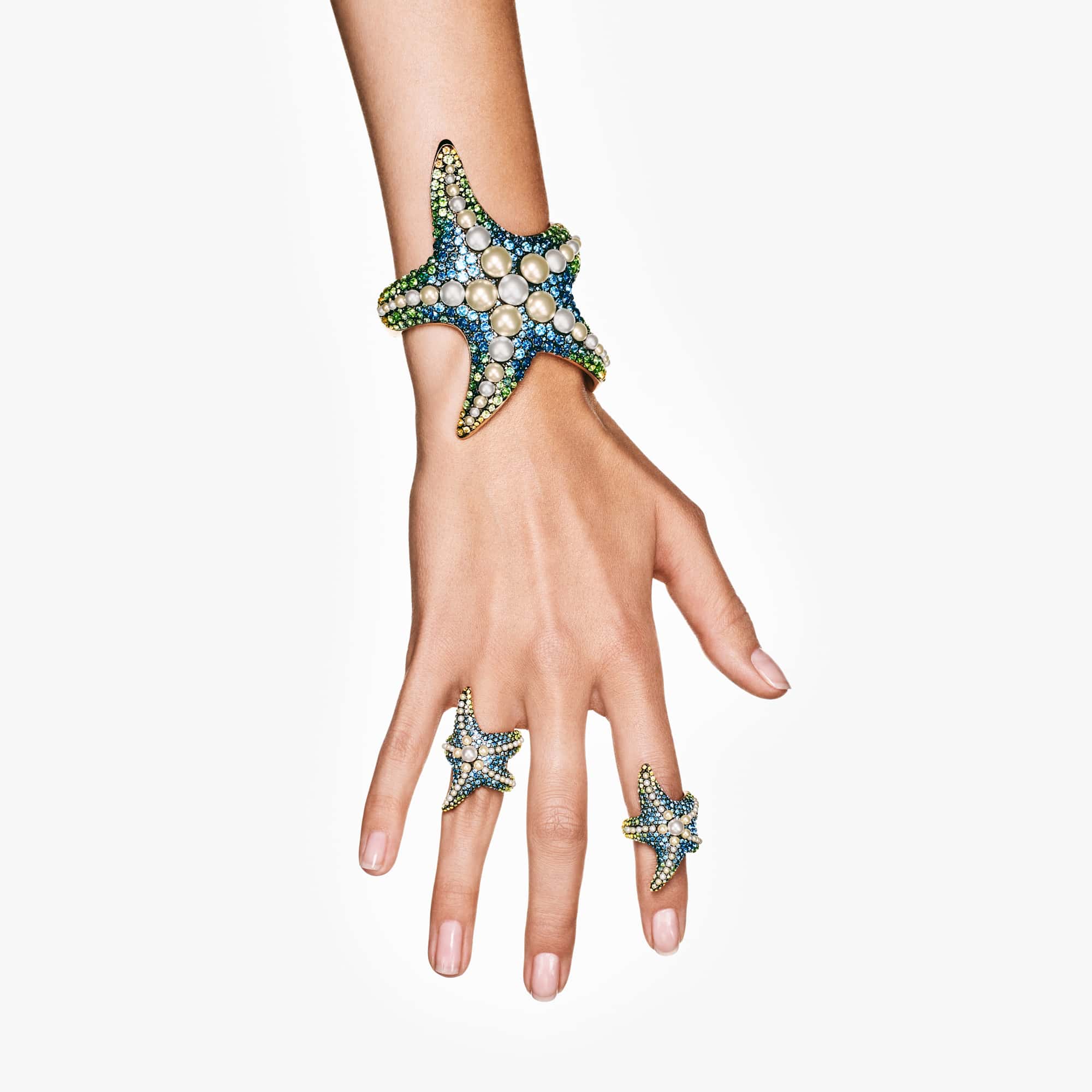 טבעת Idyllia בציפוי זהב מבריק SWAROVSKI