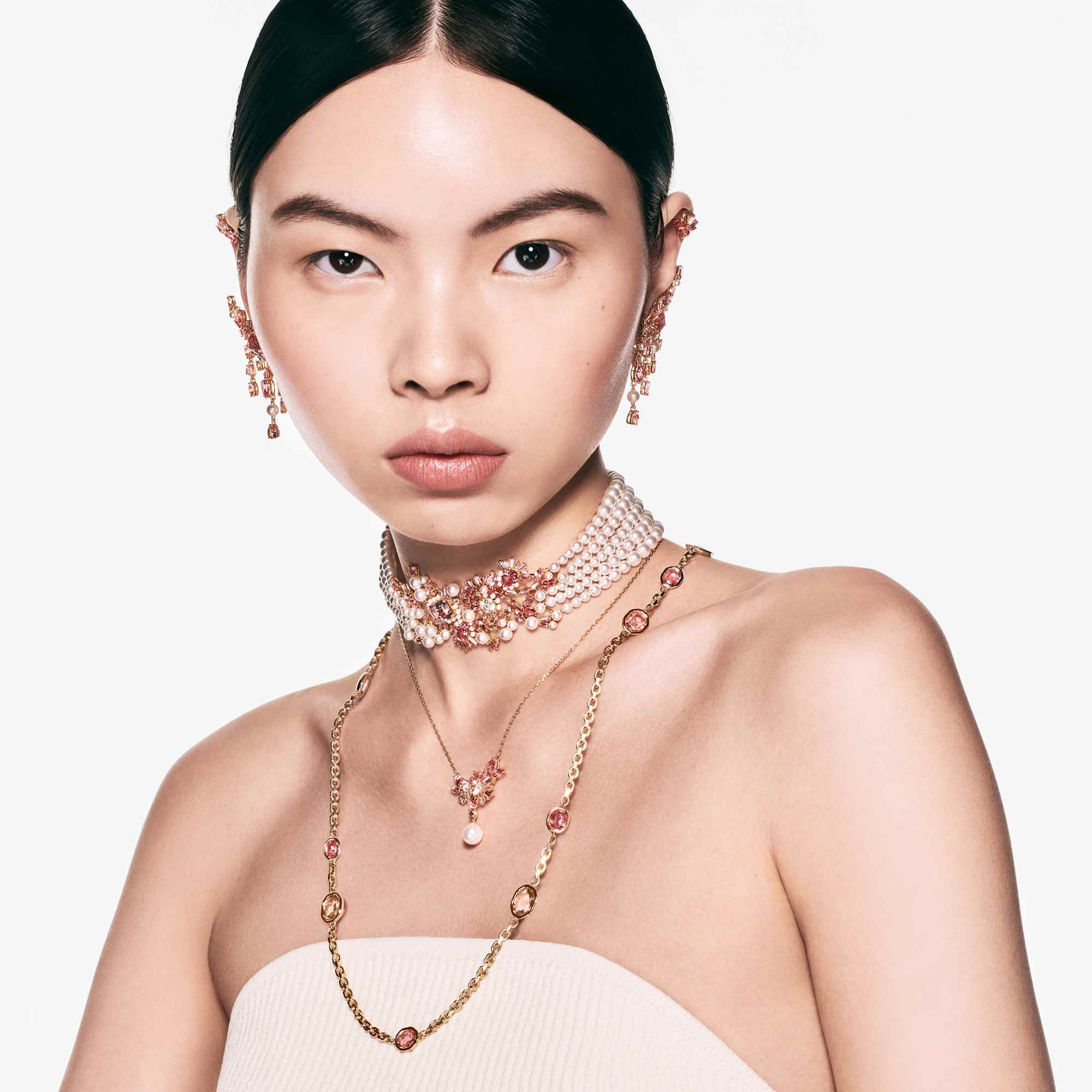 עגילי Gema בציפוי זהב מבריק SWAROVSKI