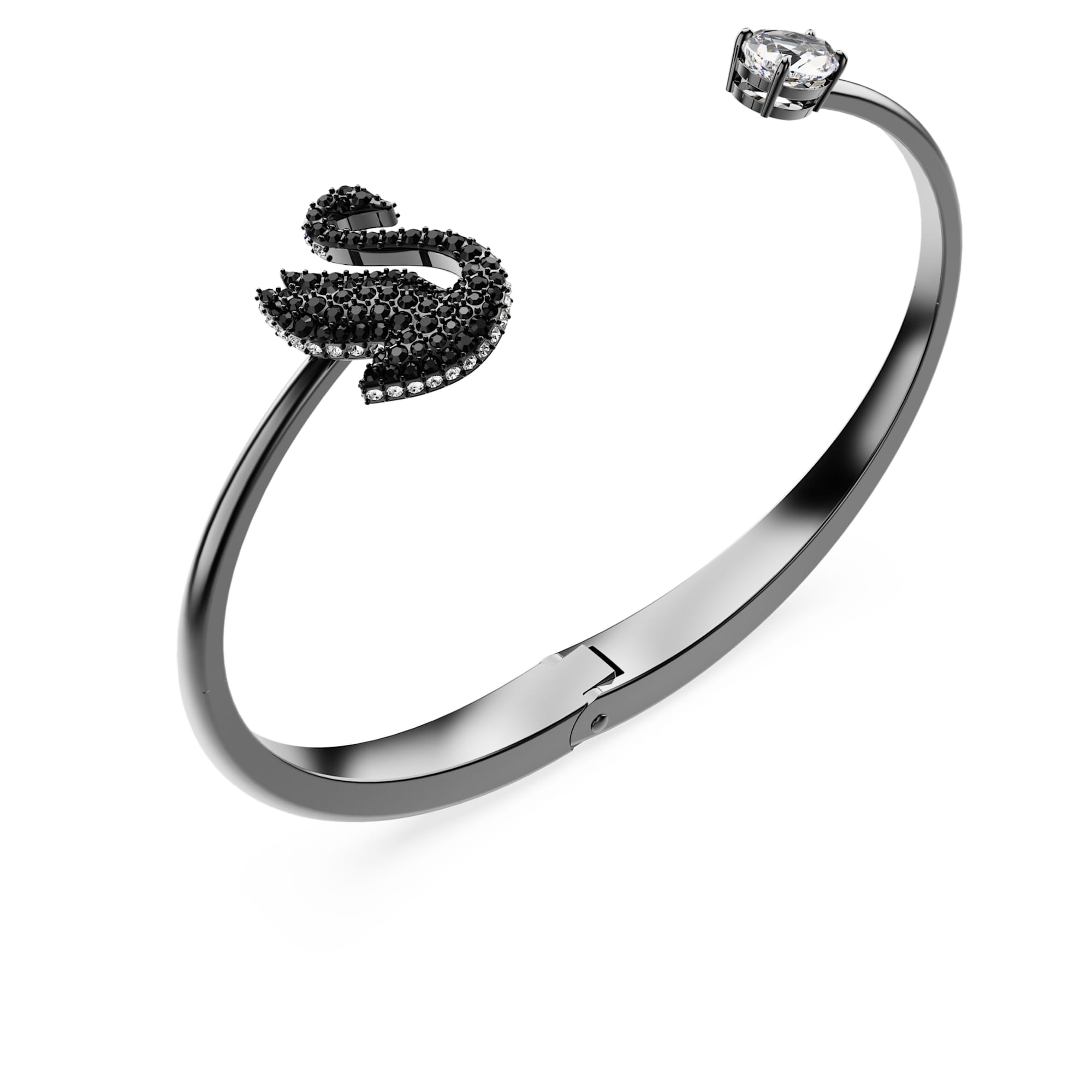 צמיד Swan בציפוי רודיום שחור SWAROVSKI