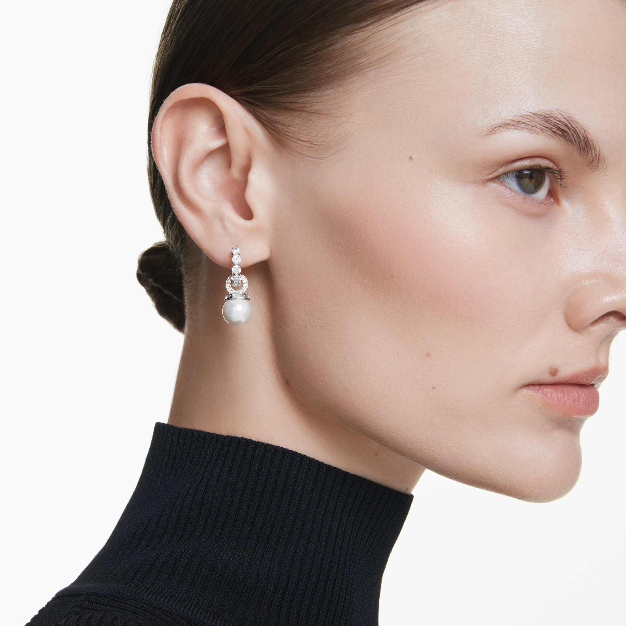 עגילי Matrix בציפוי רודיום מבריק SWAROVSKI