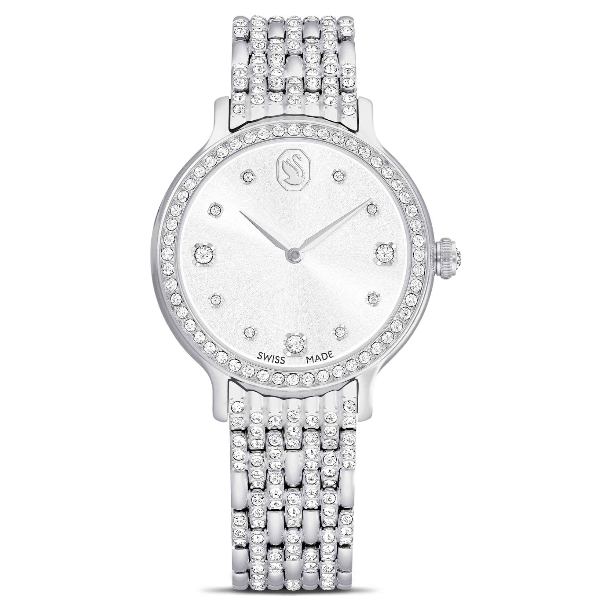 שעון Pave בציפוי נירוסטה מבריקה SWAROVSKI