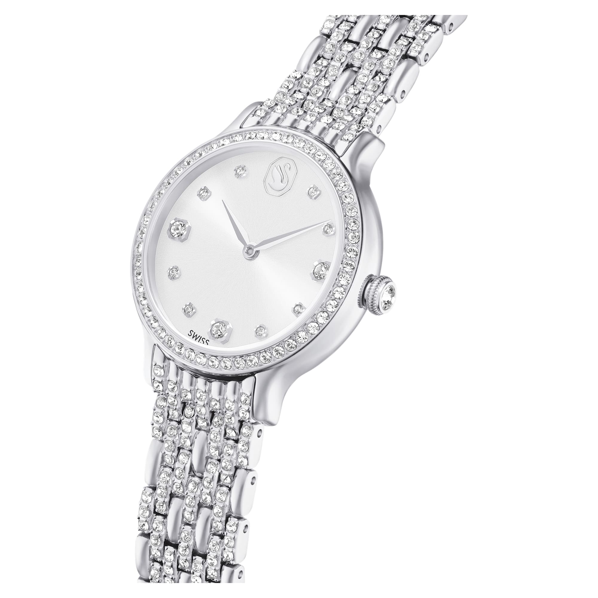 שעון Pave בציפוי נירוסטה מבריקה SWAROVSKI
