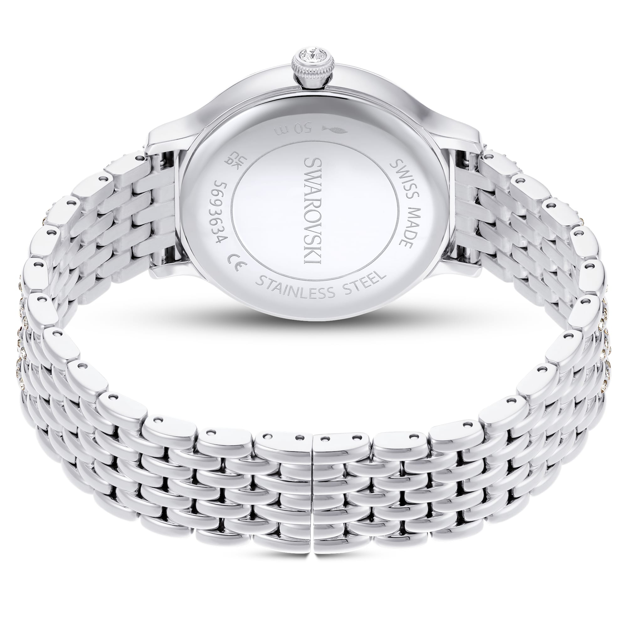 שעון Pave בציפוי נירוסטה מבריקה SWAROVSKI