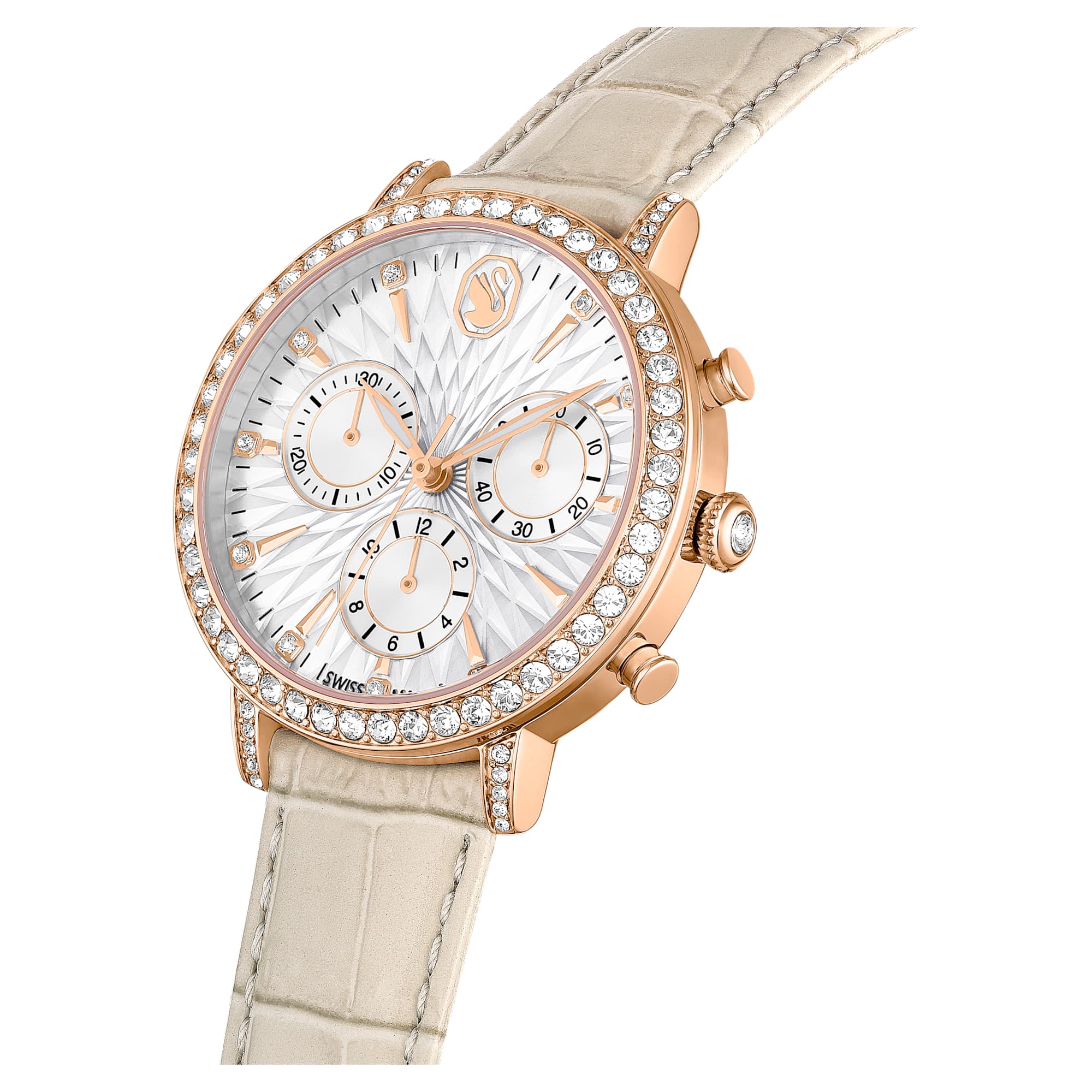 שעון Pave בציפוי PVD רוז גולד SWAROVSKI