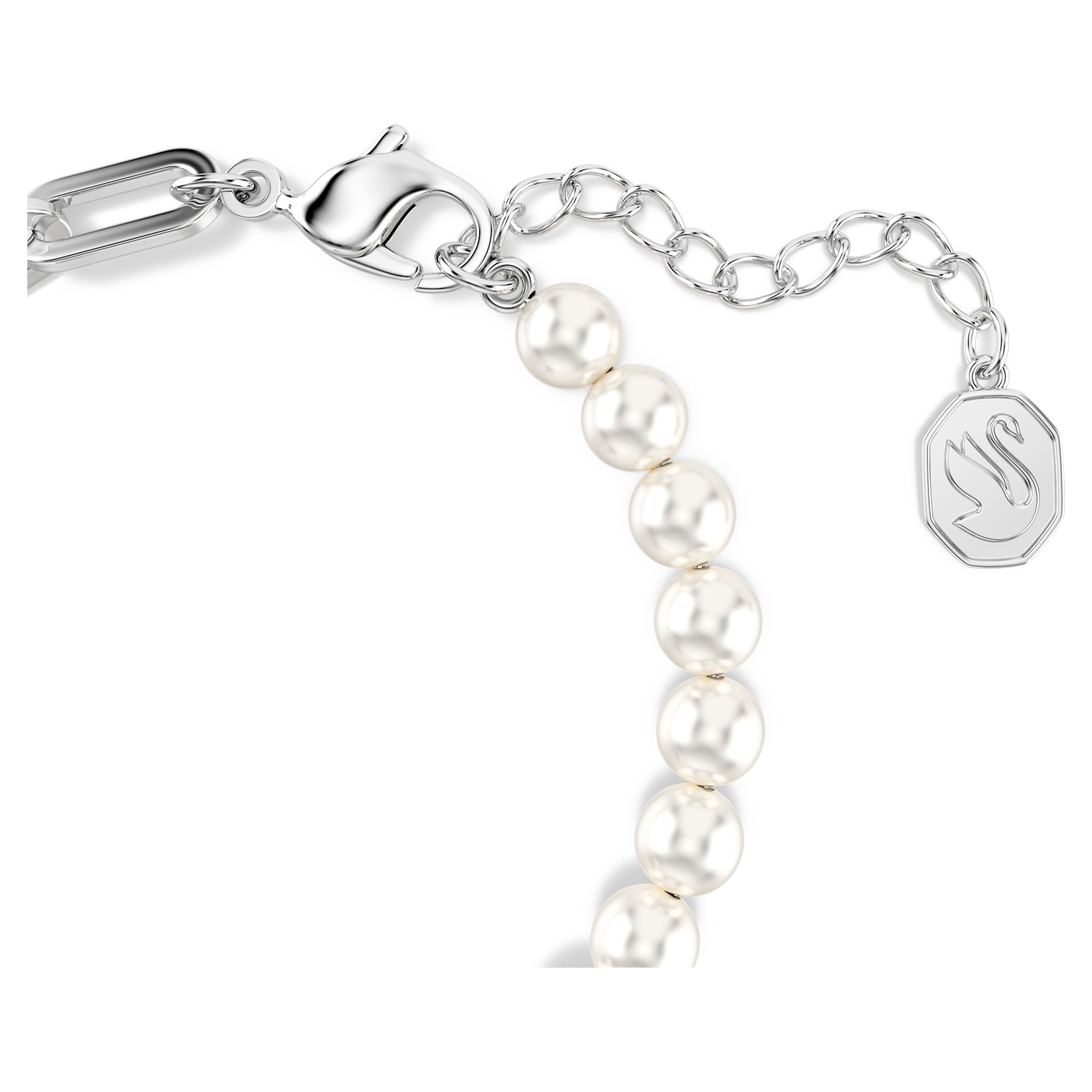 צמיד Swan בציפוי רודיום מבריק SWAROVSKI