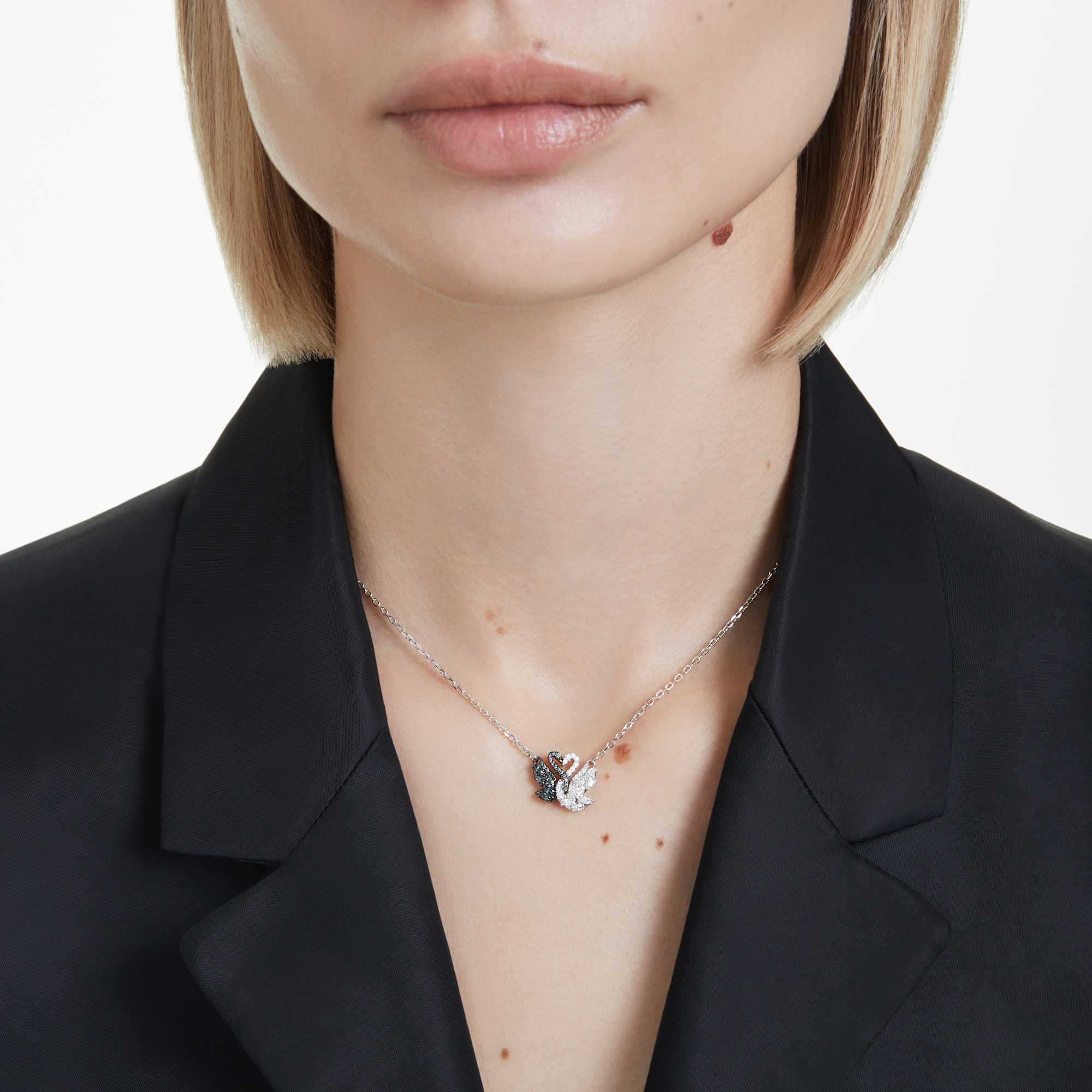 שרשרת Swan בציפוי רודיום מבריק SWAROVSKI