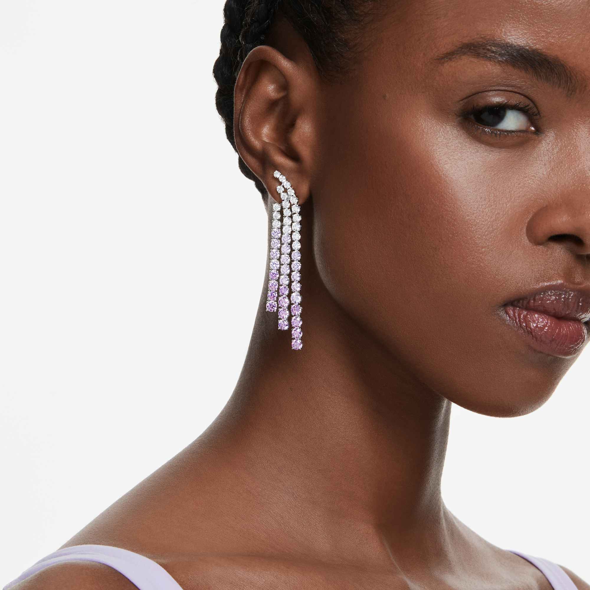 עגילי Matrix בציפוי רודיום מבריק SWAROVSKI