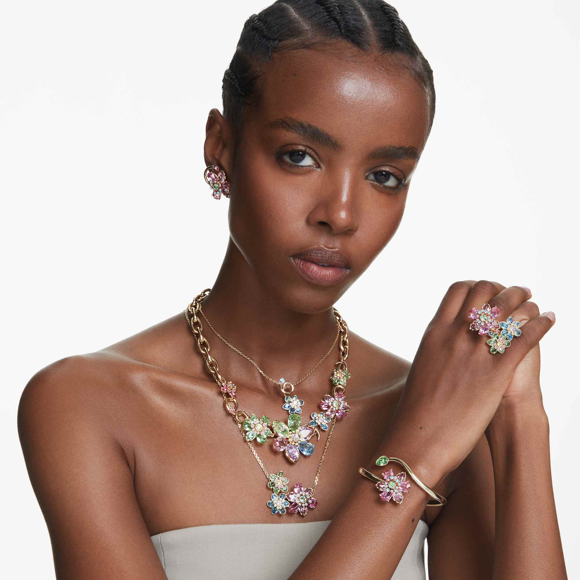 טבעת Idyllia בציפוי זהב מבריק SWAROVSKI