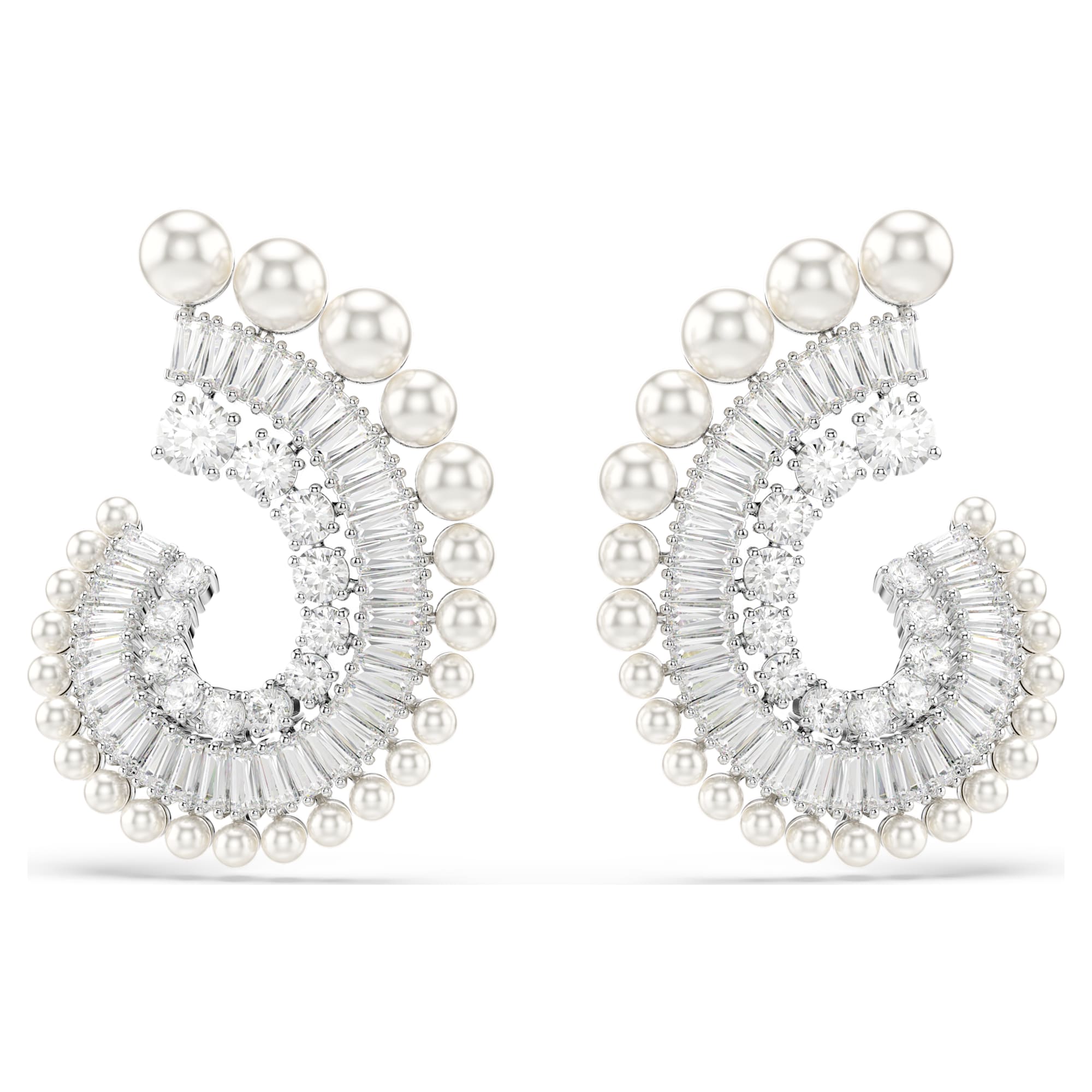 עגילי SS25 Capsule בציפוי רודיום מבריק SWAROVSKI