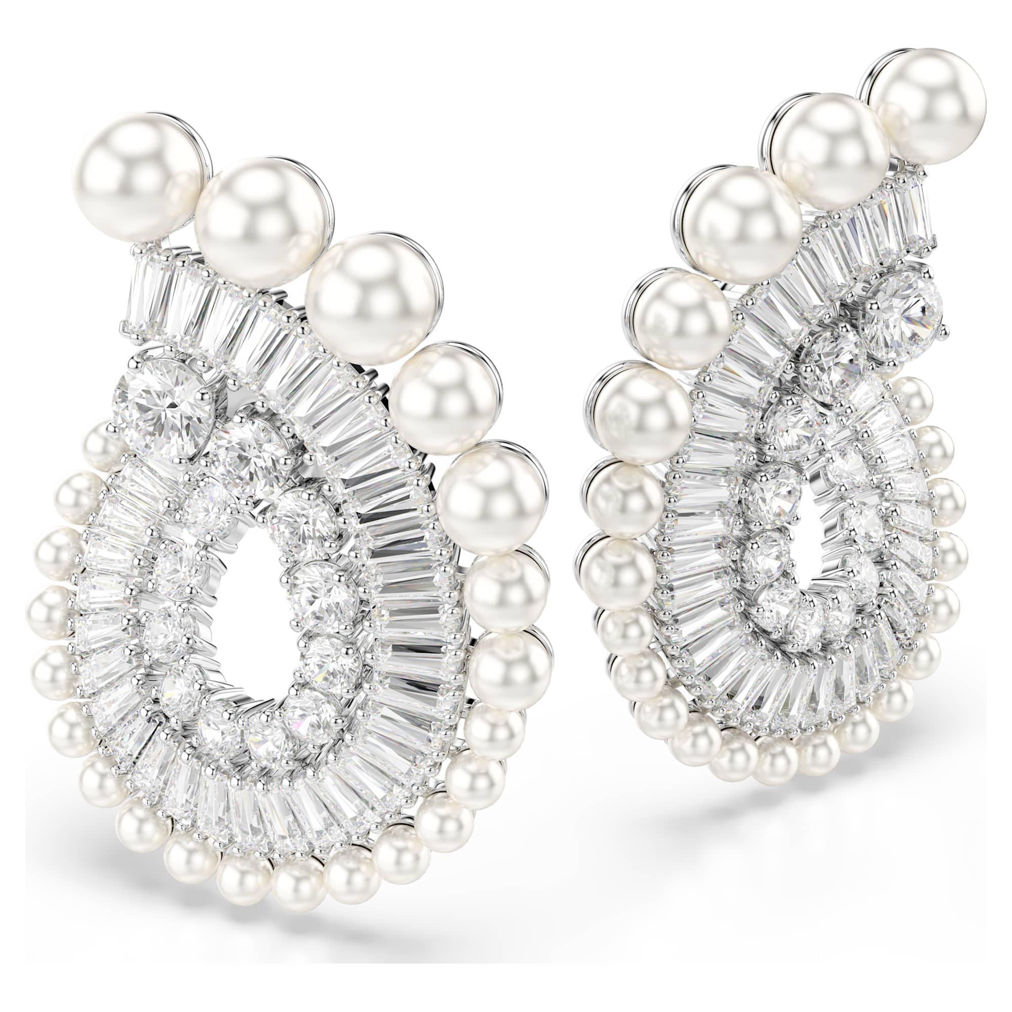 עגילי SS25 Capsule בציפוי רודיום מבריק SWAROVSKI