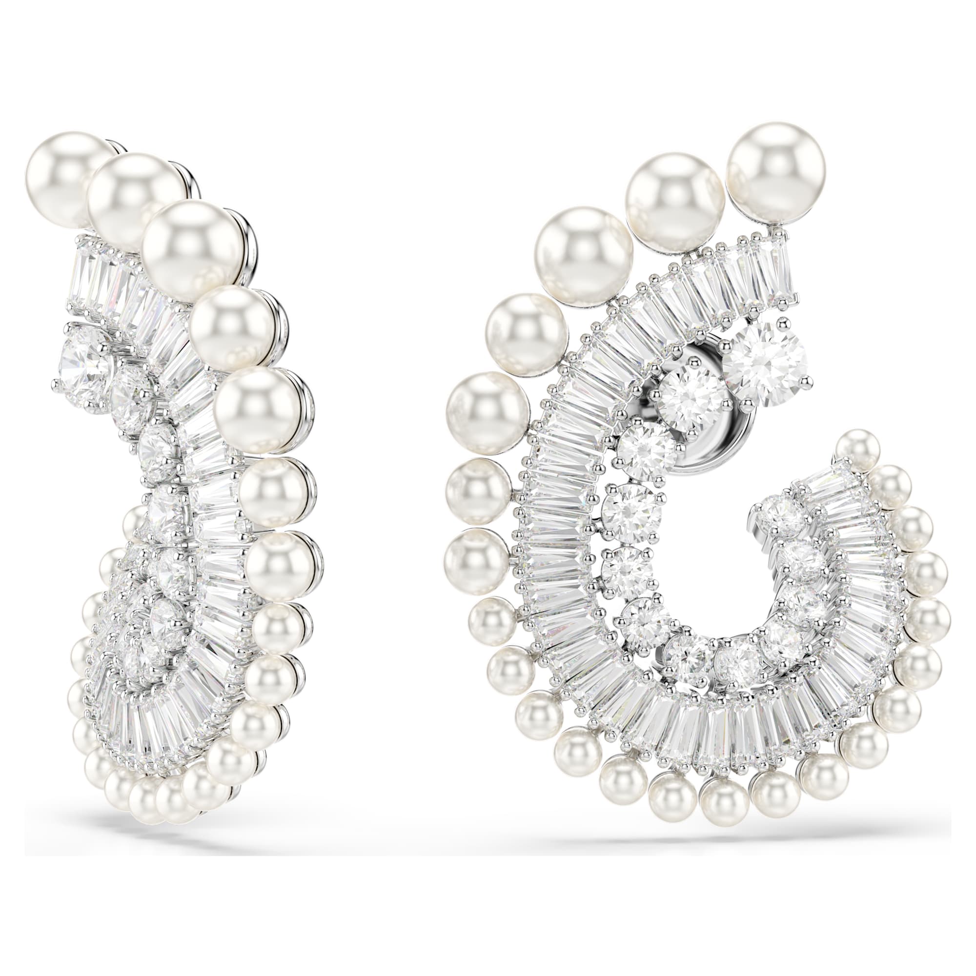 עגילי SS25 Capsule בציפוי רודיום מבריק SWAROVSKI