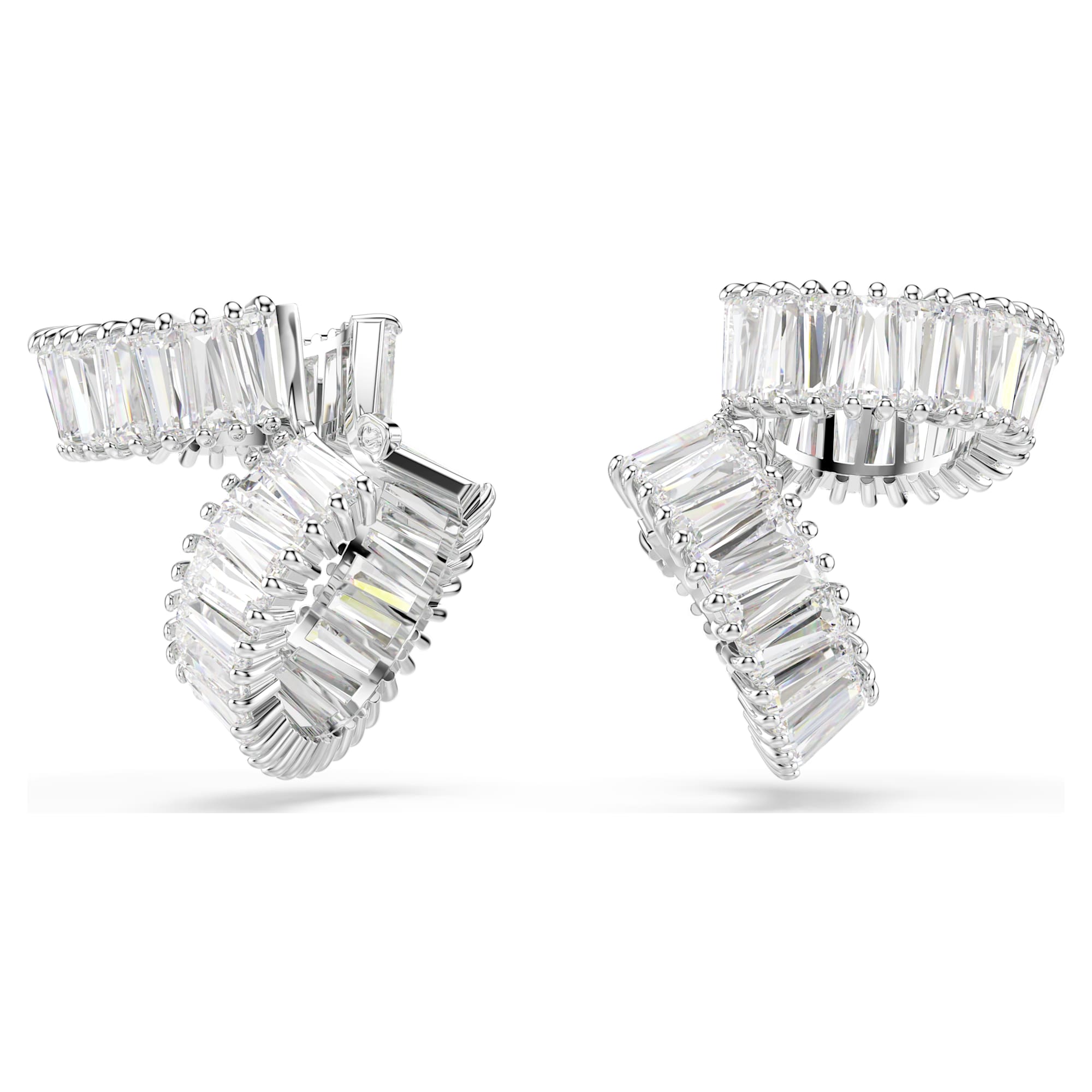 עגילי SS25 Capsule בציפוי רודיום מבריק SWAROVSKI