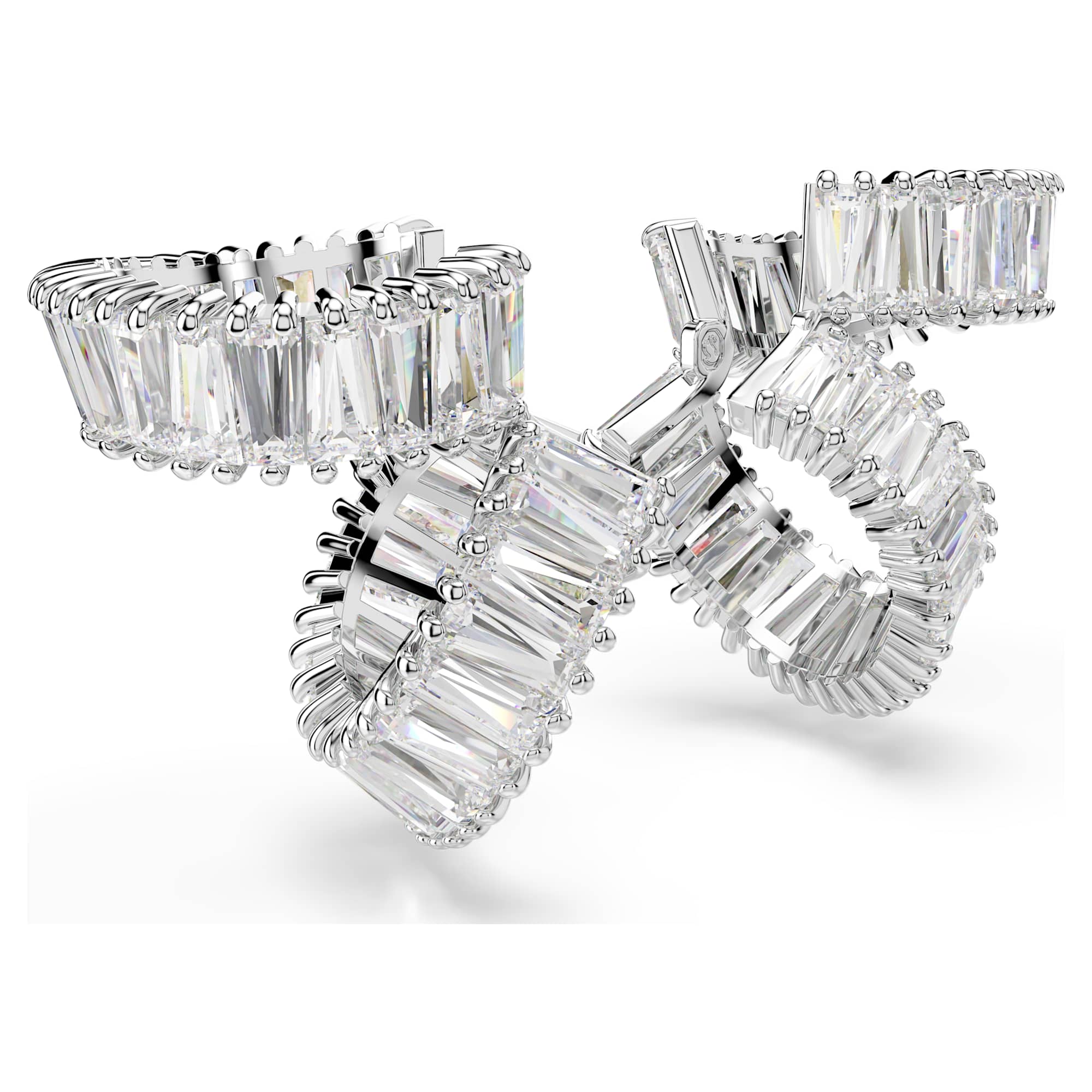 עגילי SS25 Capsule בציפוי רודיום מבריק SWAROVSKI