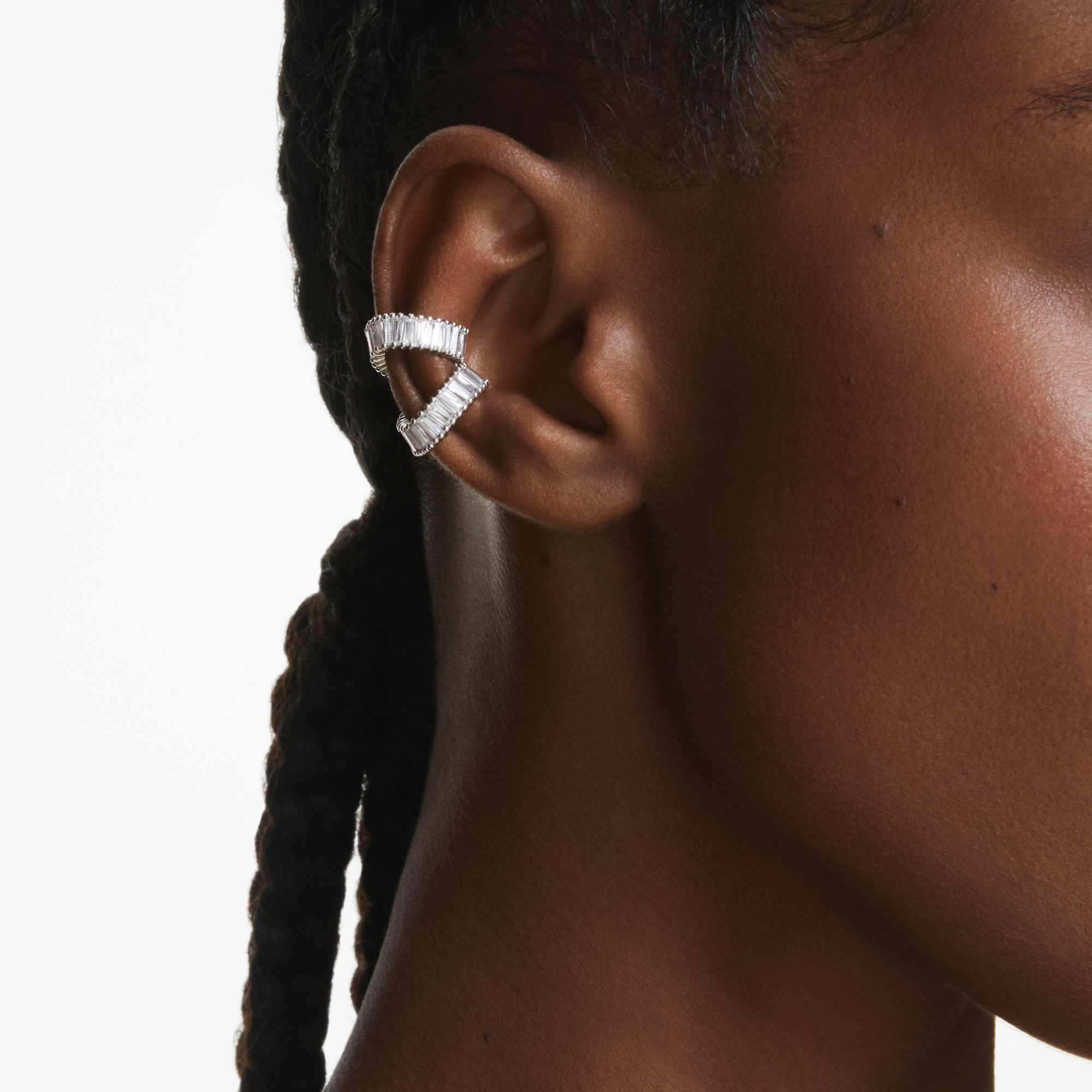 עגילי SS25 Capsule בציפוי רודיום מבריק SWAROVSKI