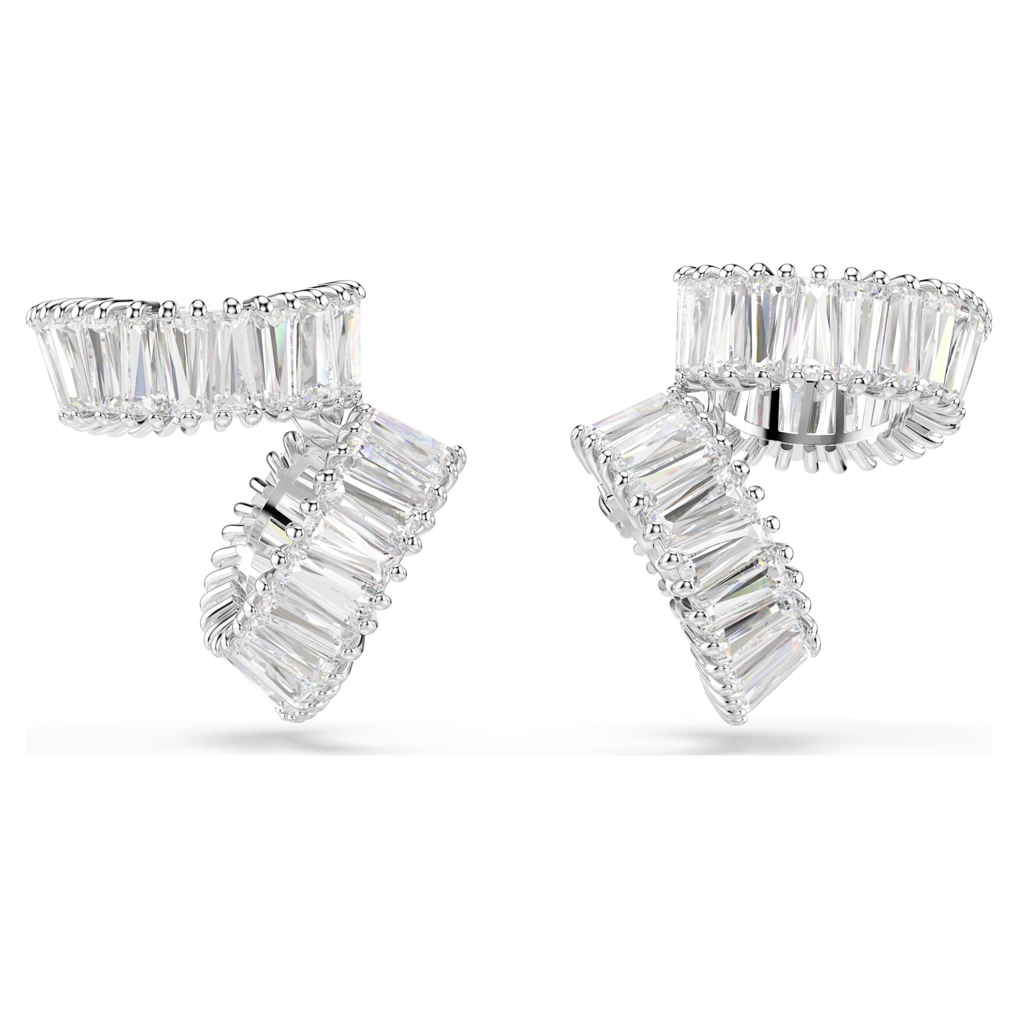 עגילי SS25 Capsule בציפוי רודיום מבריק SWAROVSKI