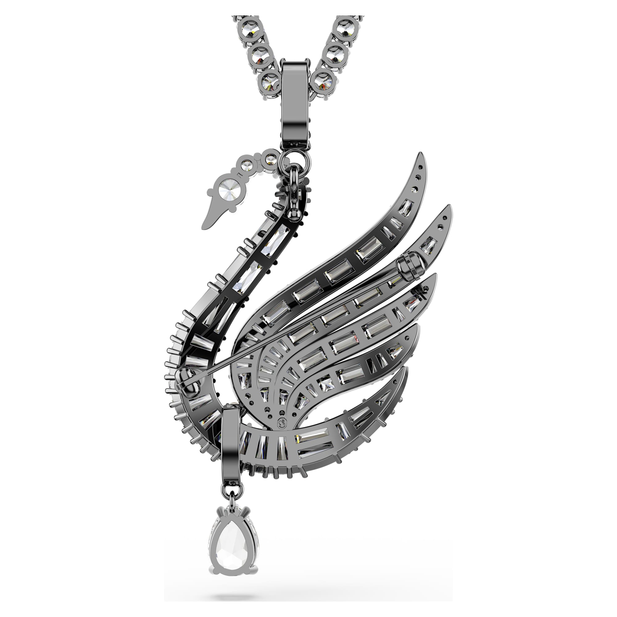 שרשרת Swan בציפוי רותניום מבריק