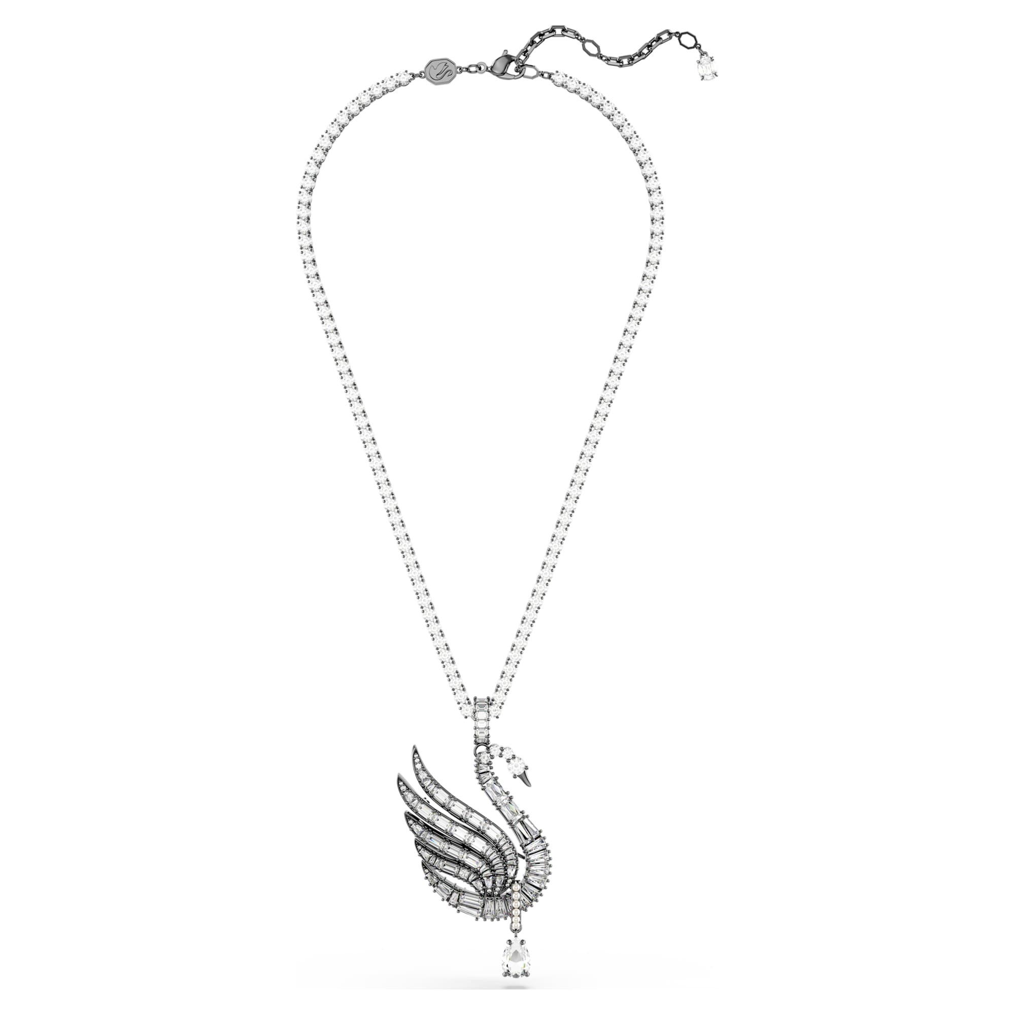 שרשרת Swan בציפוי רותניום מבריק