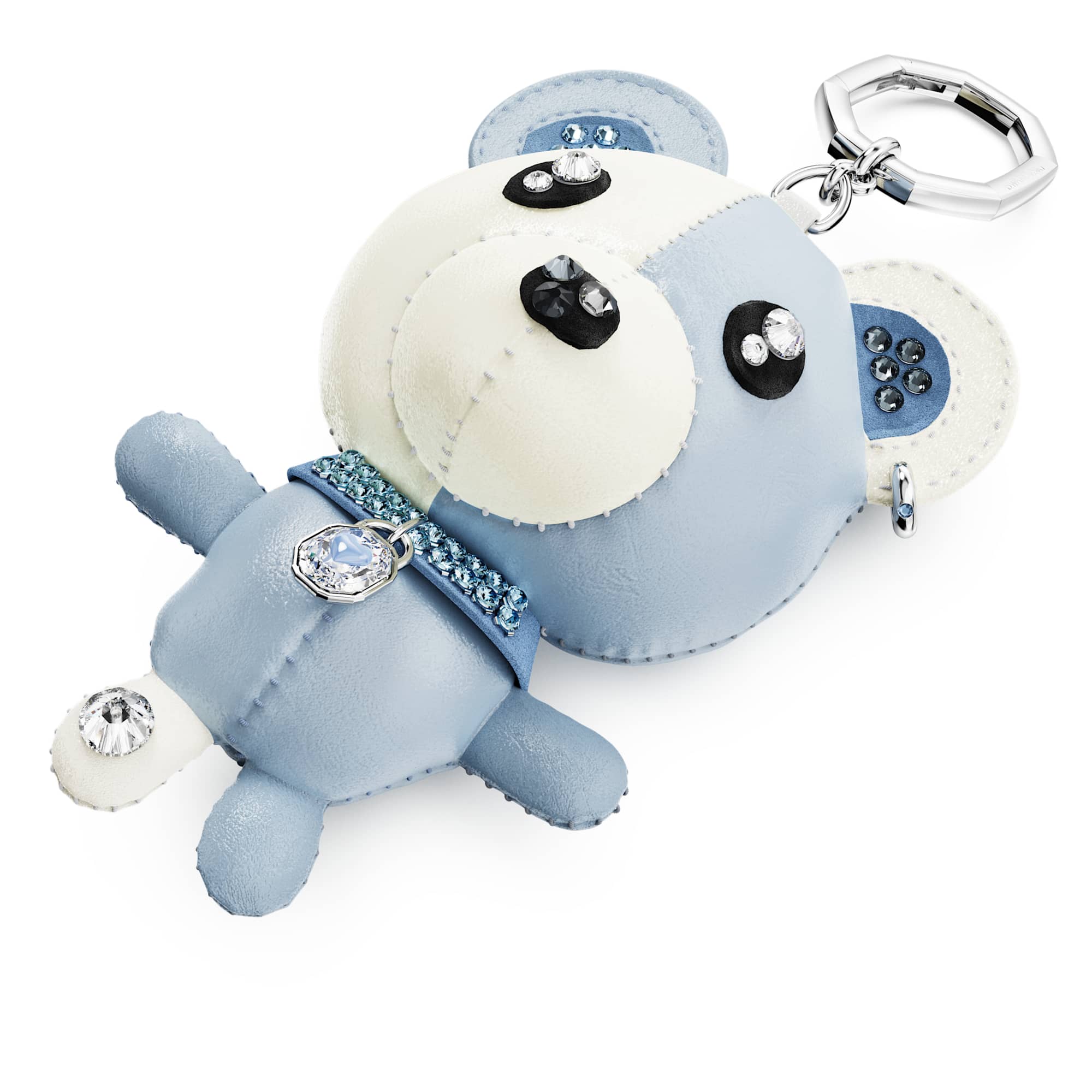 עגילי Teddy בציפוי רודיום מבריק