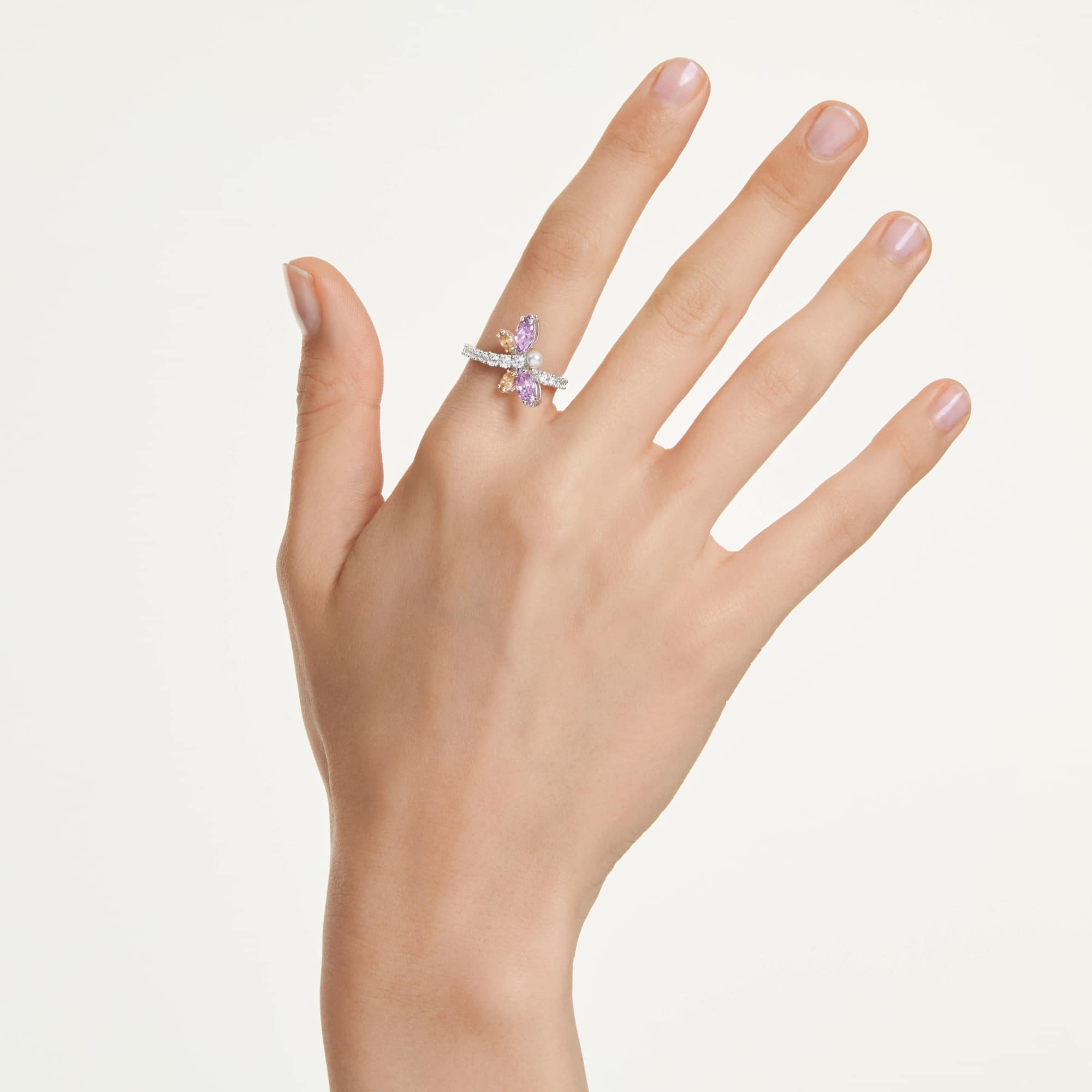 טבעת 'קפסולה אריאנה גרנדה שפירית במגוון צבעים