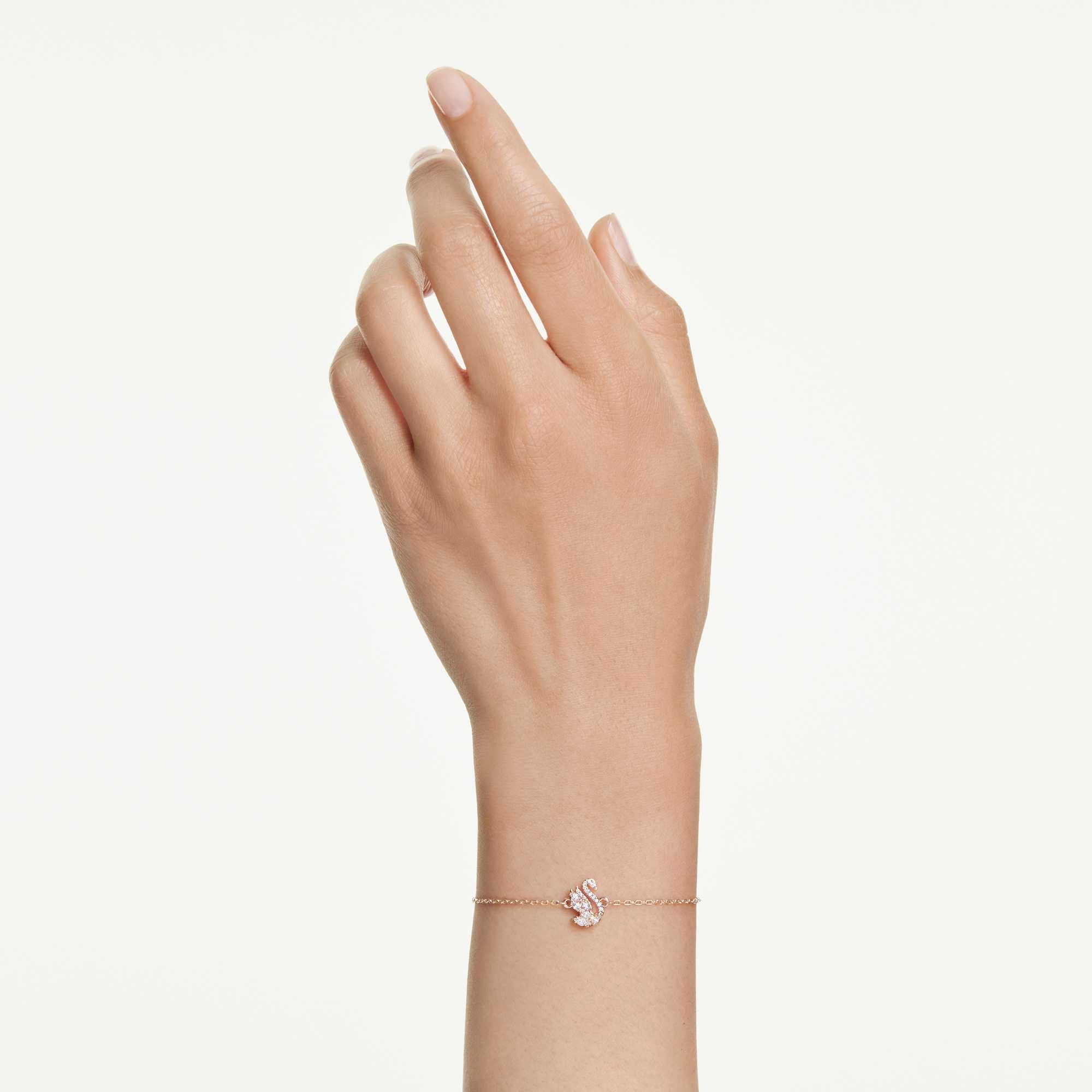 צמיד ברבור חיתוכים מעורבים בציפוי רוז גולד