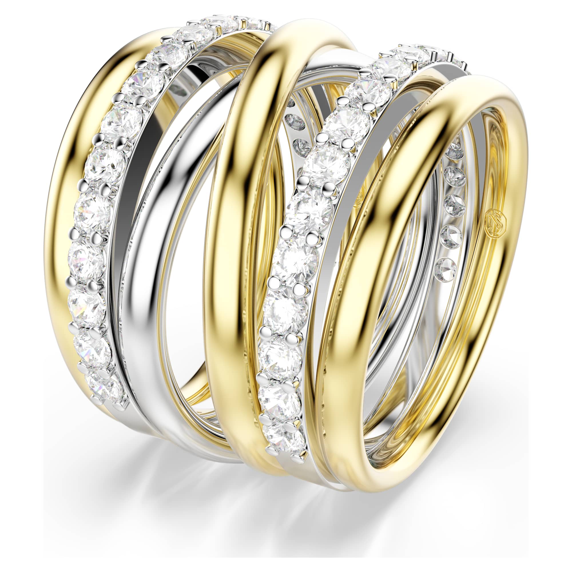 היפרבולה טבעת קוקטייל מעוגלת בציפוי זהב