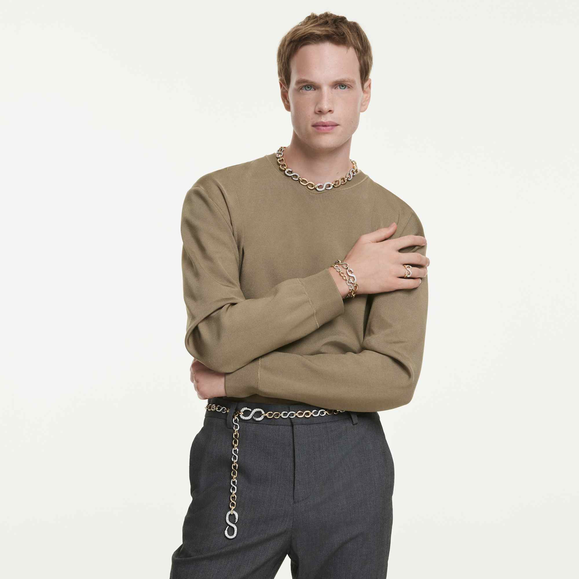 צמיד דקסטרה חיתוכים עגולים בציפוי זהב