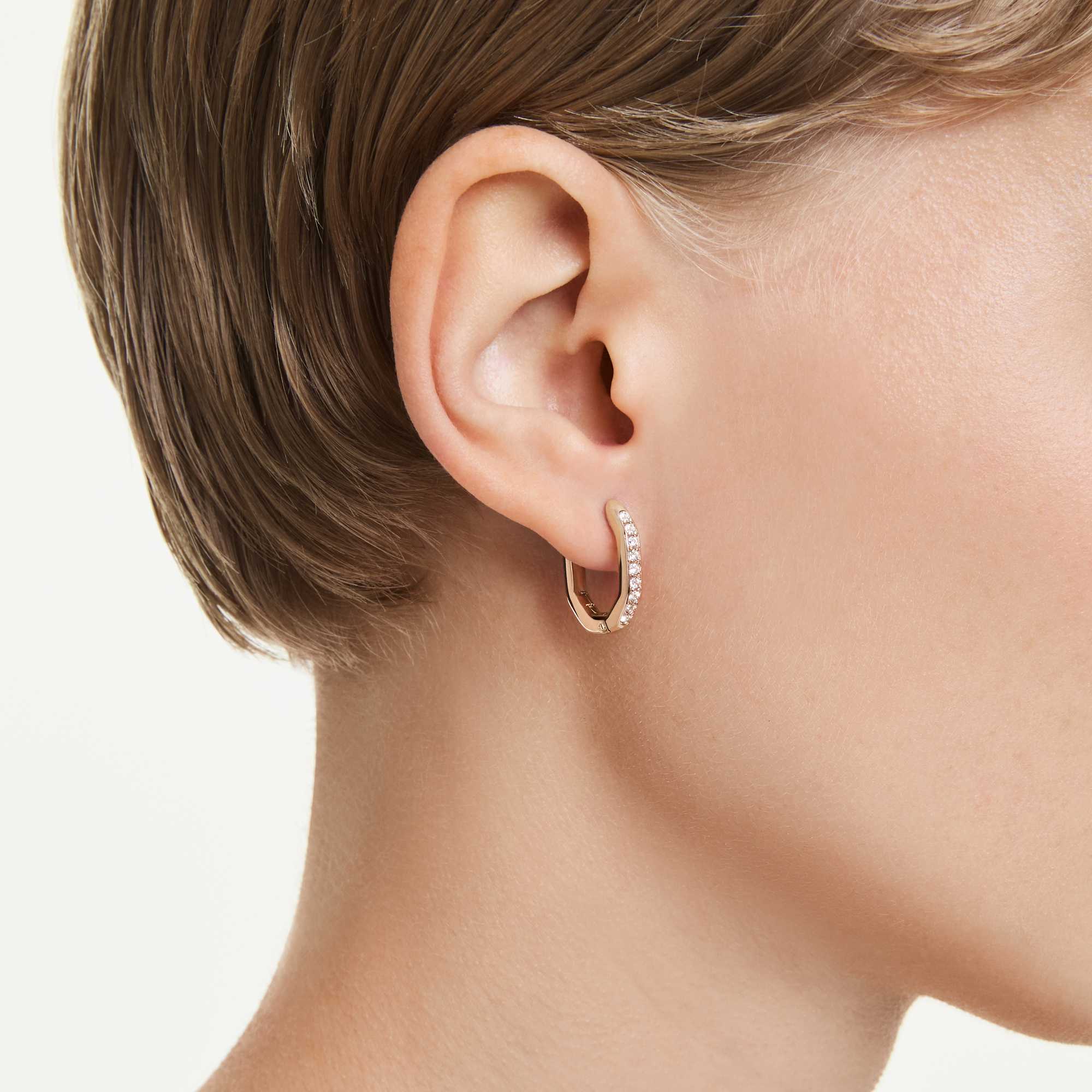 עגילי דקסטרה בציפוי רוז גולד