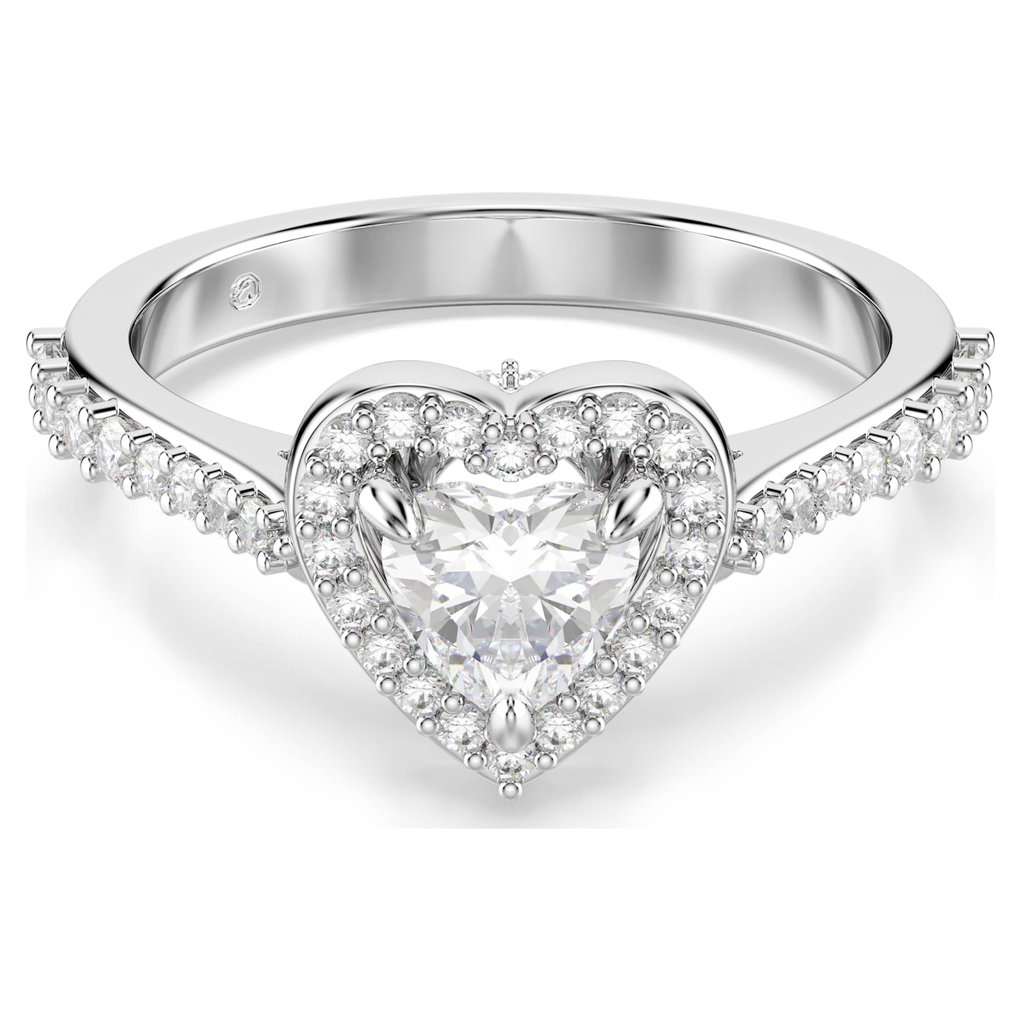 טבעת אונה אנג'ליק לב ציפוי רודיום