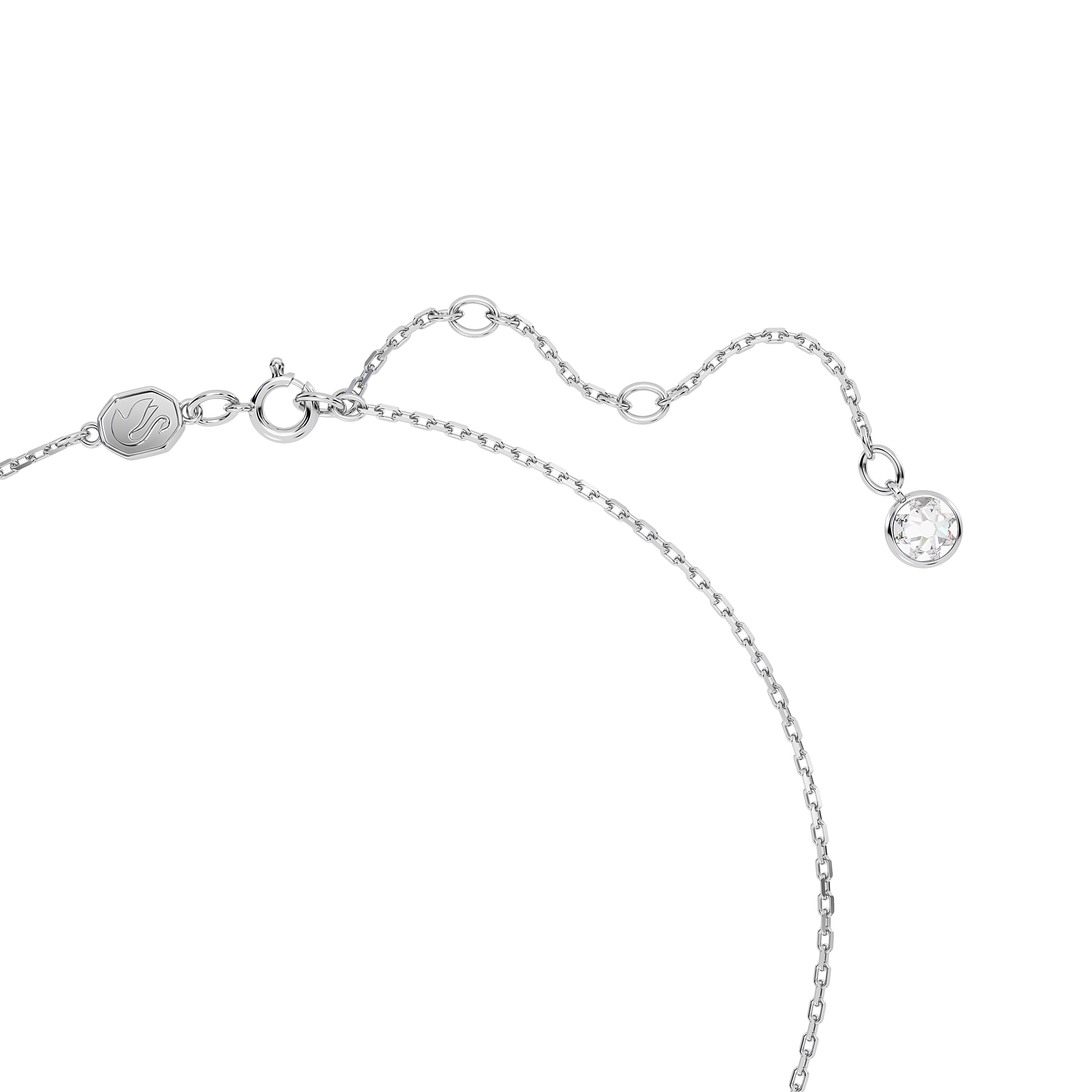 תליון Birthstone בחיתוך מרובע בצבע אדום בציפוי רודיום