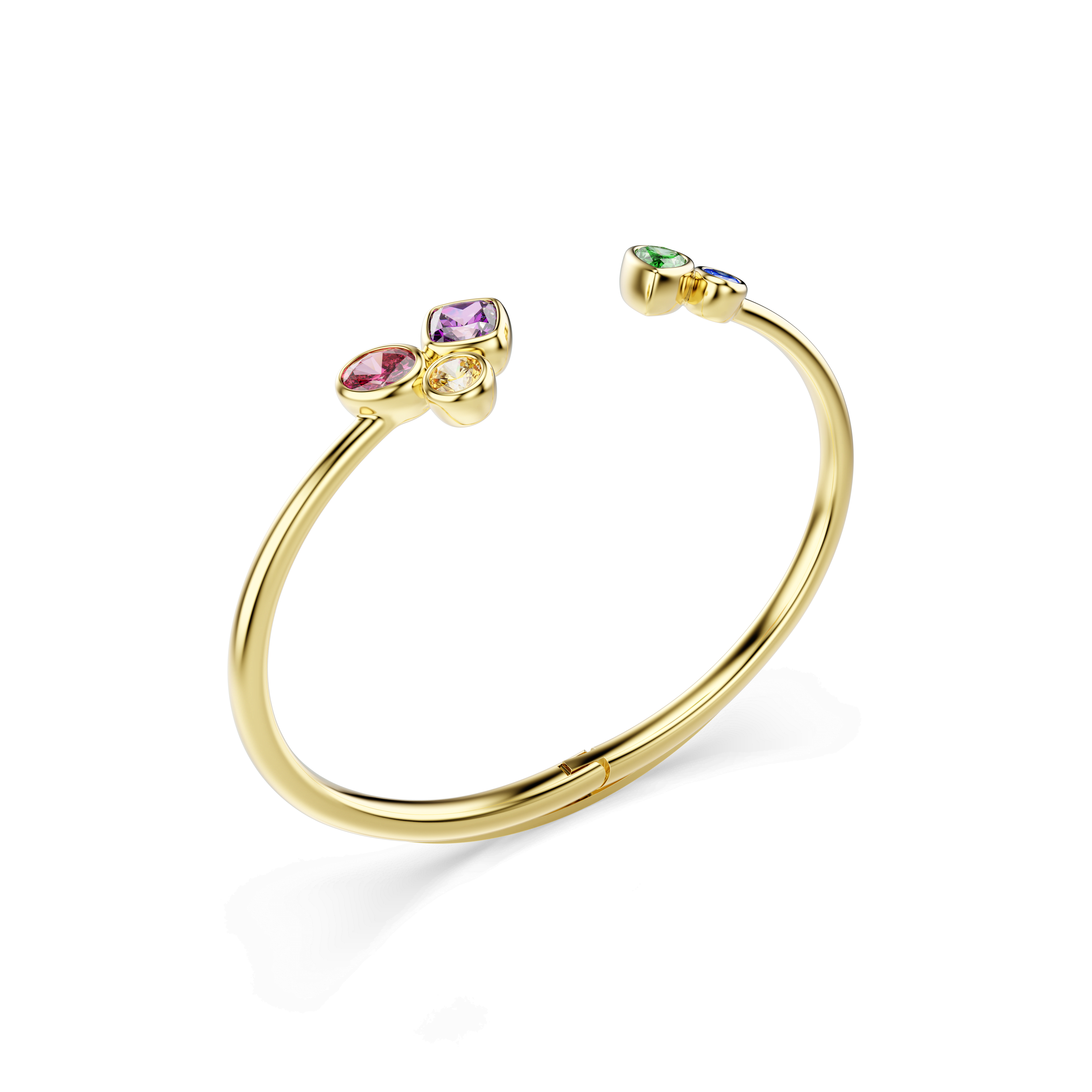 צמיד אימבר, חיתוכים מעורבים, צבעוני, גימור זהב 18 קראט