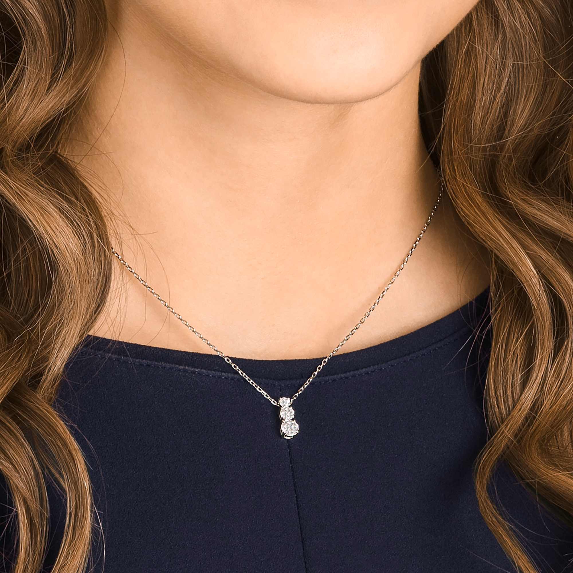 שרשרת Attract Trilogy  רודיום מבריק SWAROVSKI