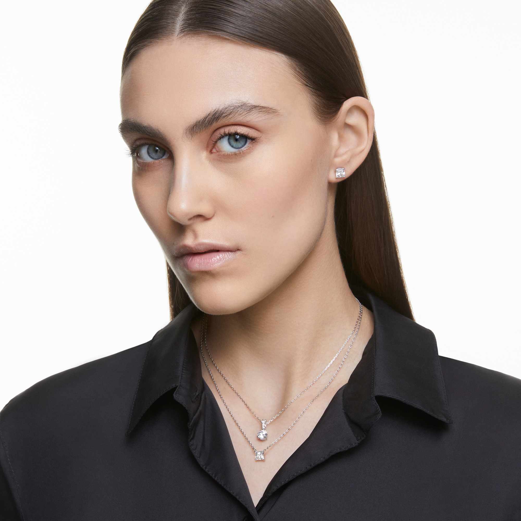 שרשרת Solitaire  רודיום מבריק SWAROVSKI