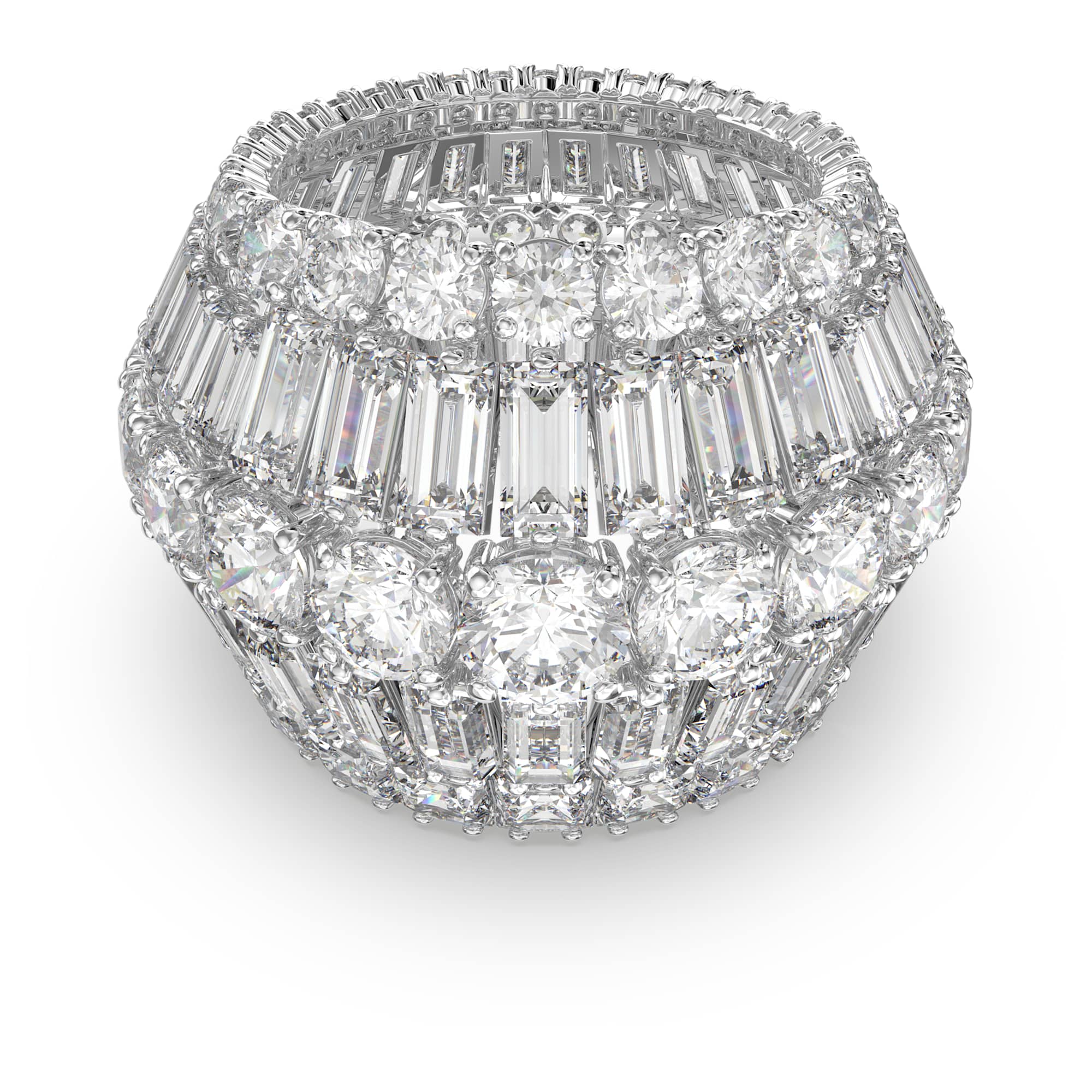 טבעת Hyperbola בציפוי רודיום מבריק SWAROVSKI