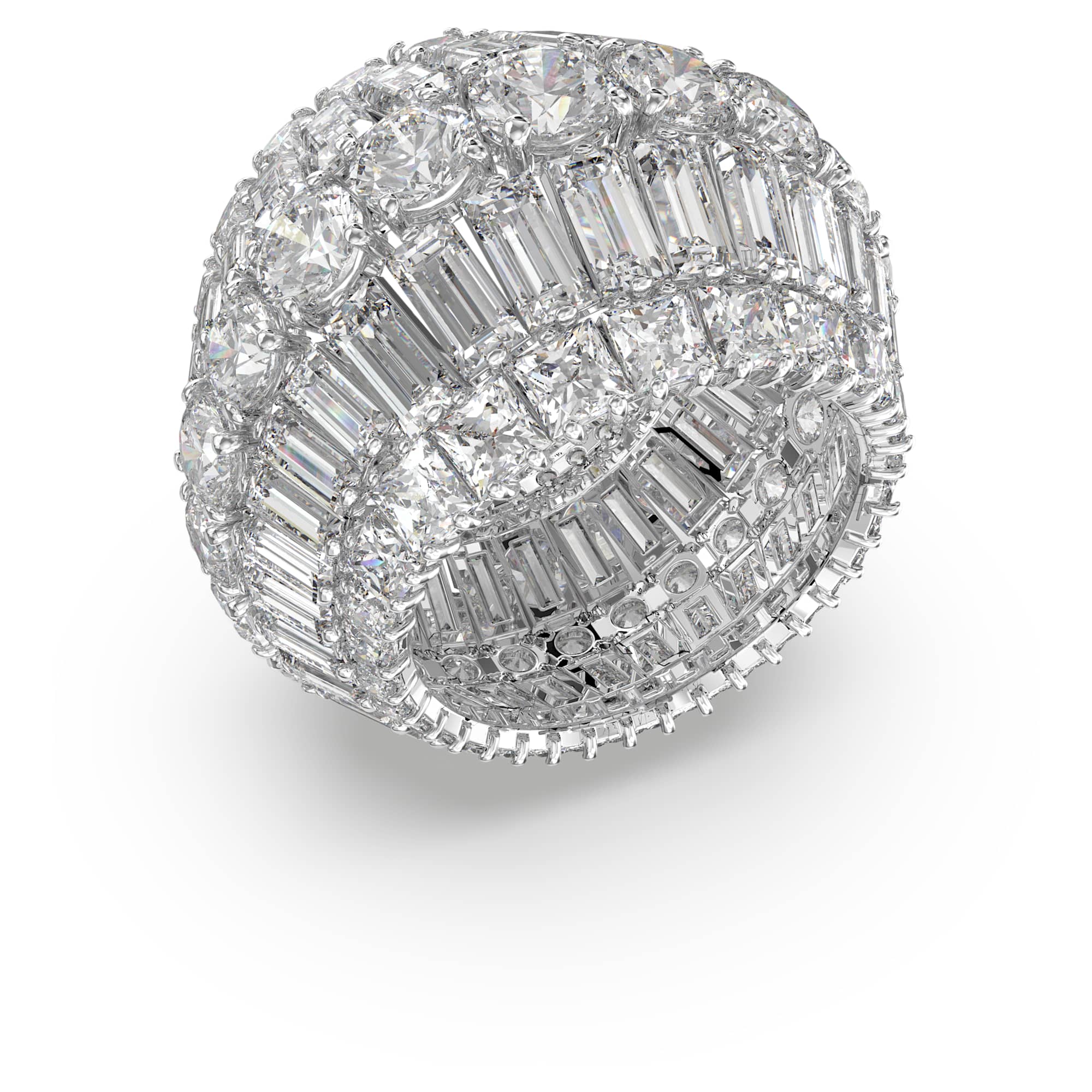 טבעת Hyperbola בציפוי רודיום מבריק SWAROVSKI