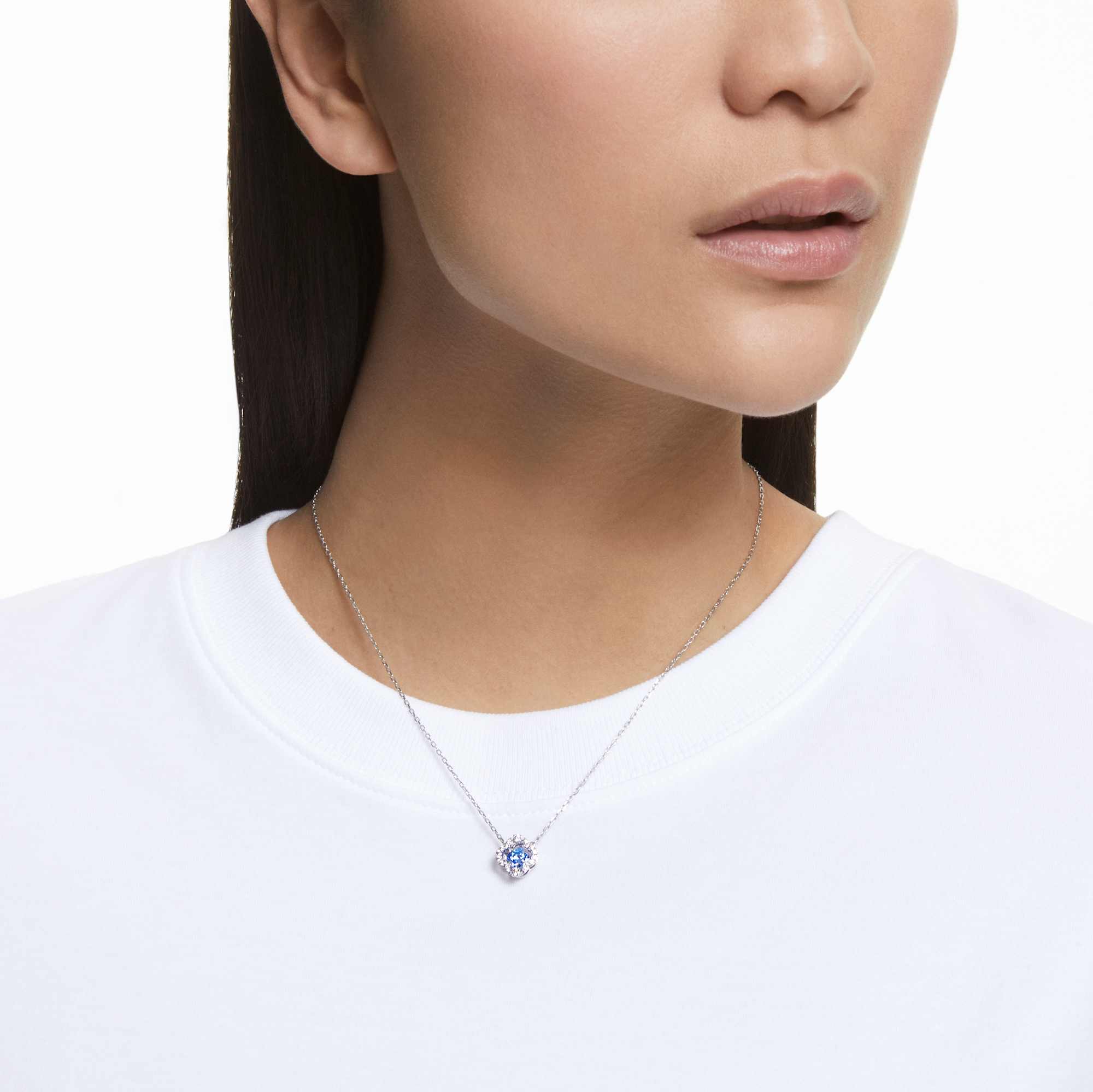 שרשרת Sparkling Dc בציפוי רודיום מבריק SWAROVSKI
