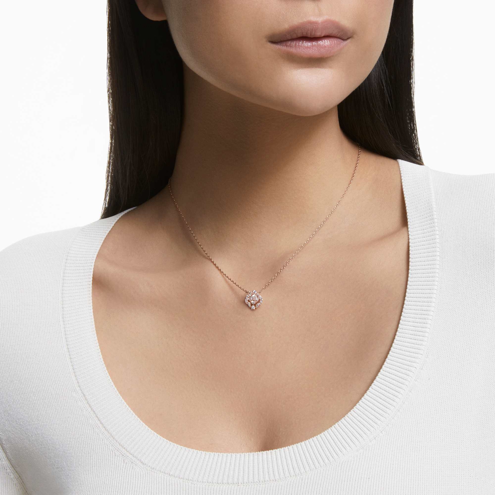 שרשרת Sparkling Dc בציפוי רוז גולד מבריק SWAROVSKI