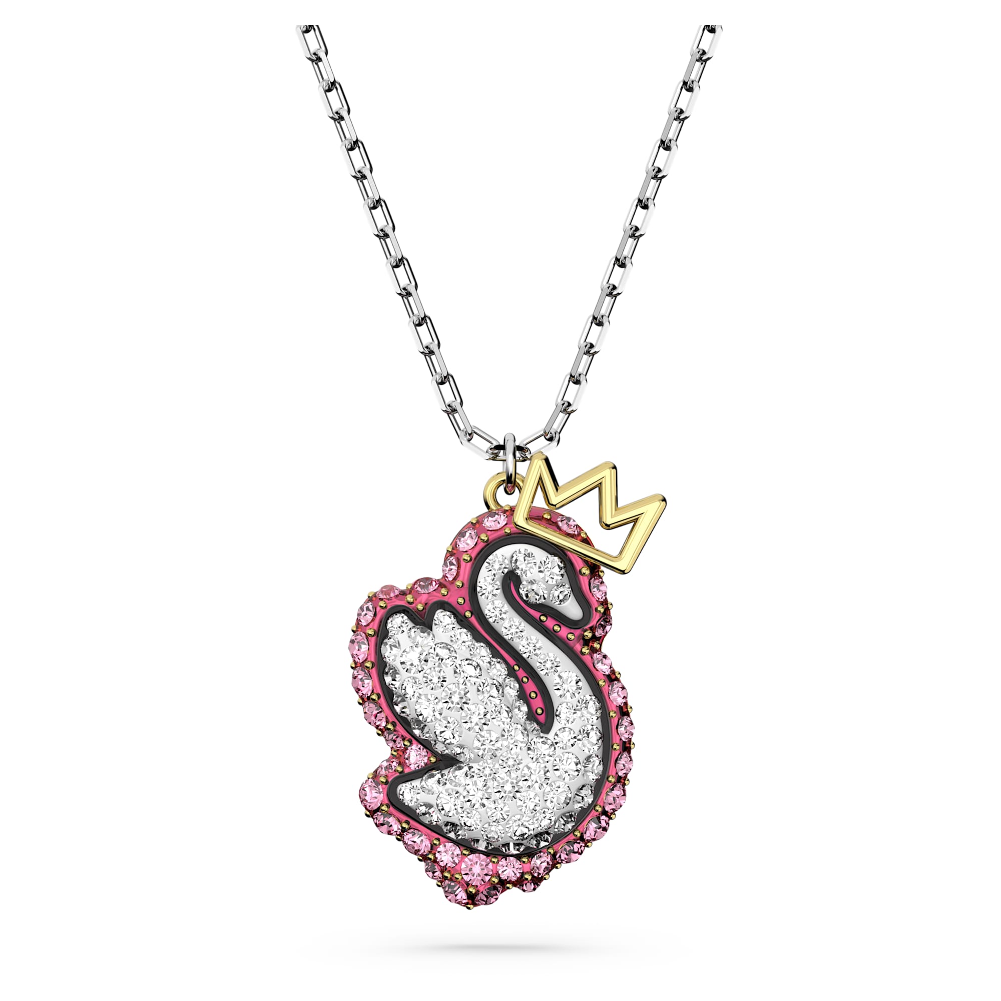 שרשרת pop swan שרשרת  ורוד SWAROVSKI